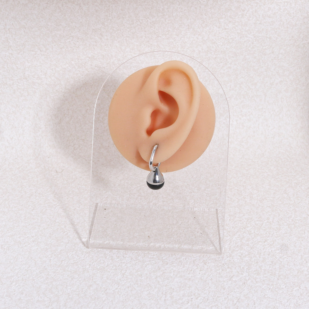 Taylor's Clear Water Droplet Dangle Earrings in Black