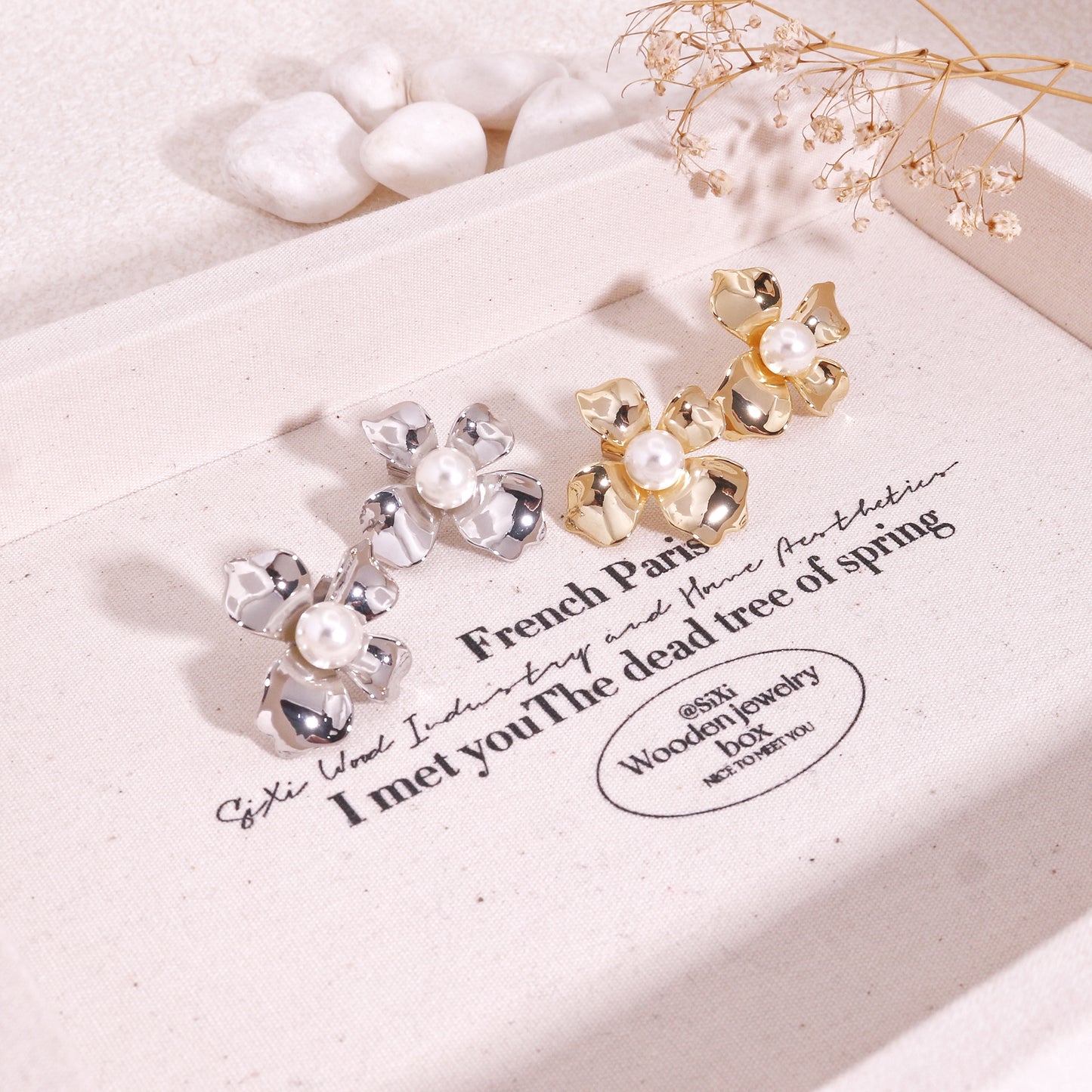 Kaylee's Statement Floral Metallic Stud Earrings