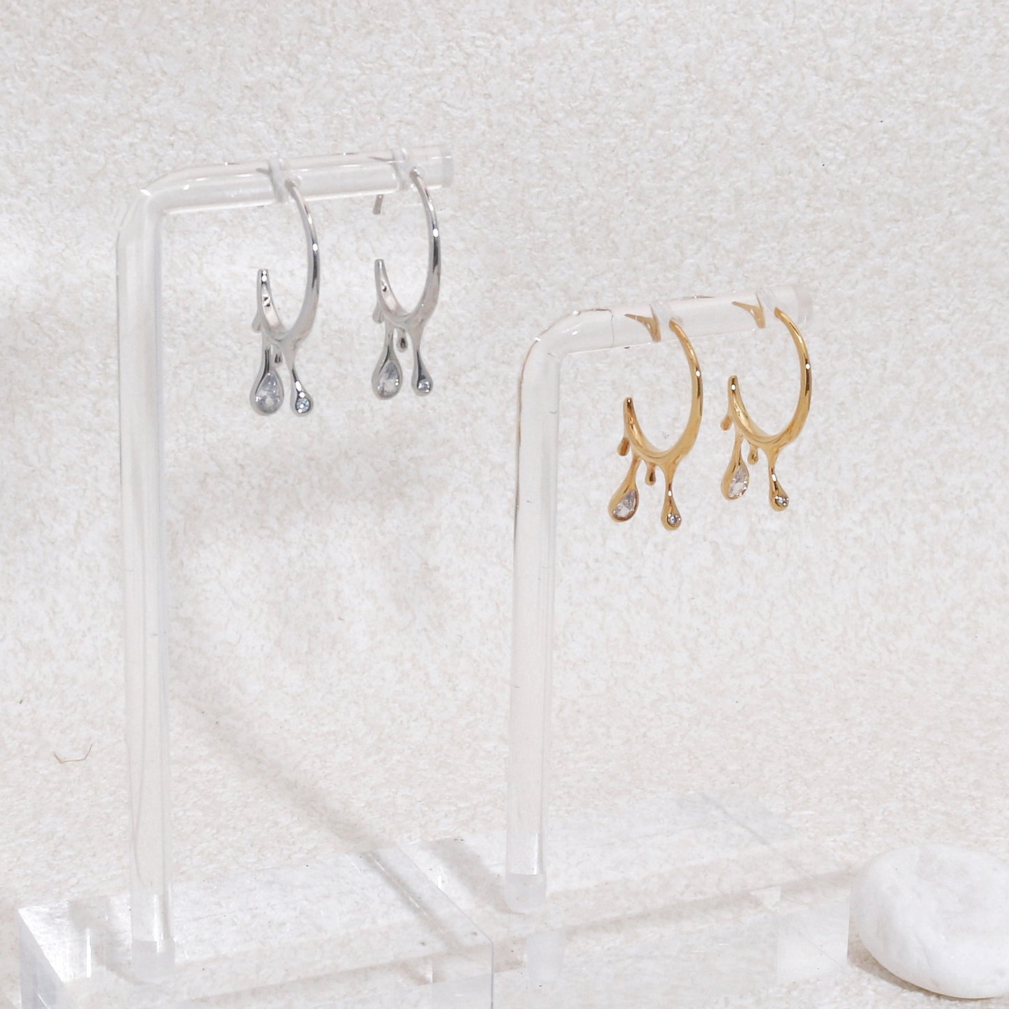 Hilary Liquid Droplet Hoop Earrings