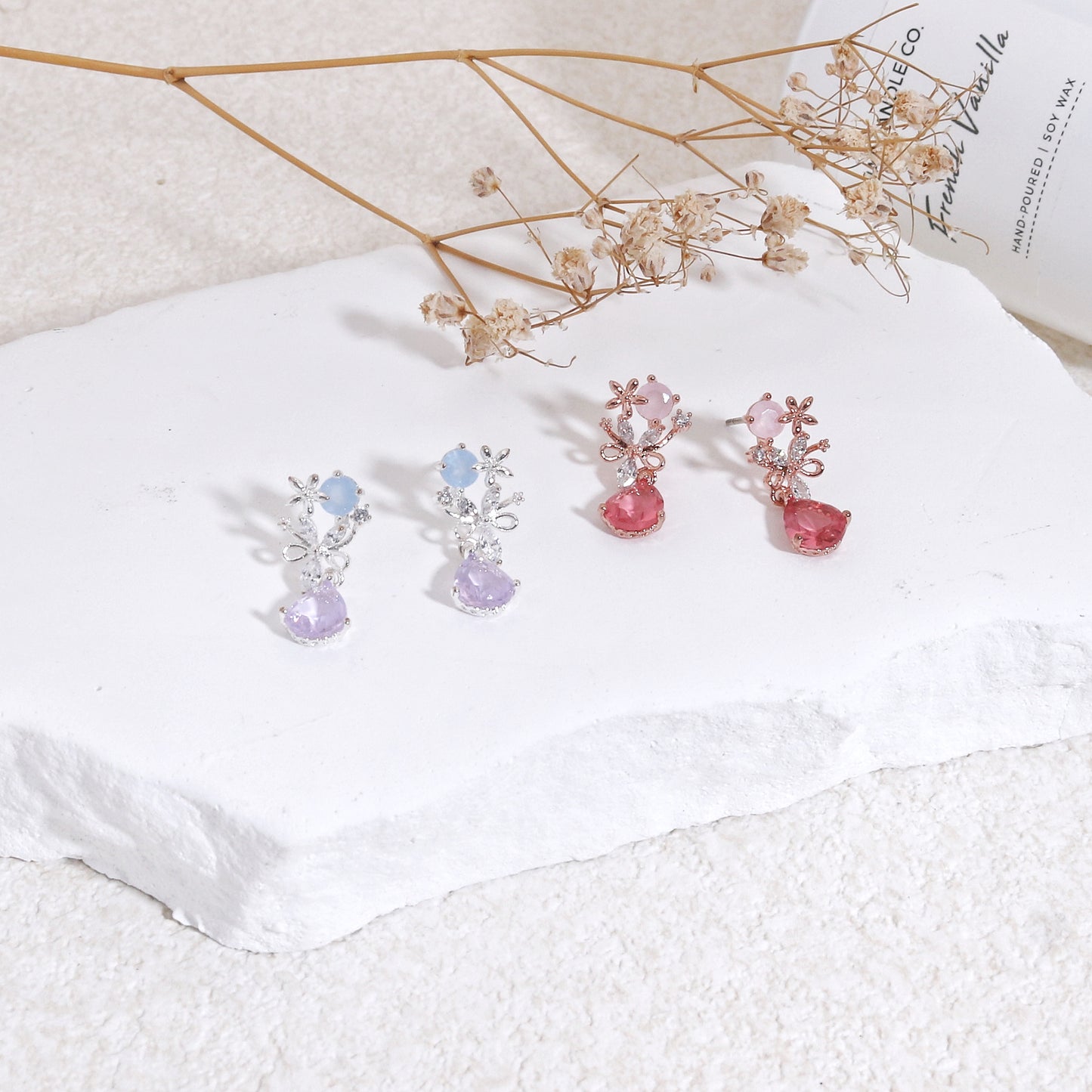 Mia's Delicate Elegant Crystal Earrings