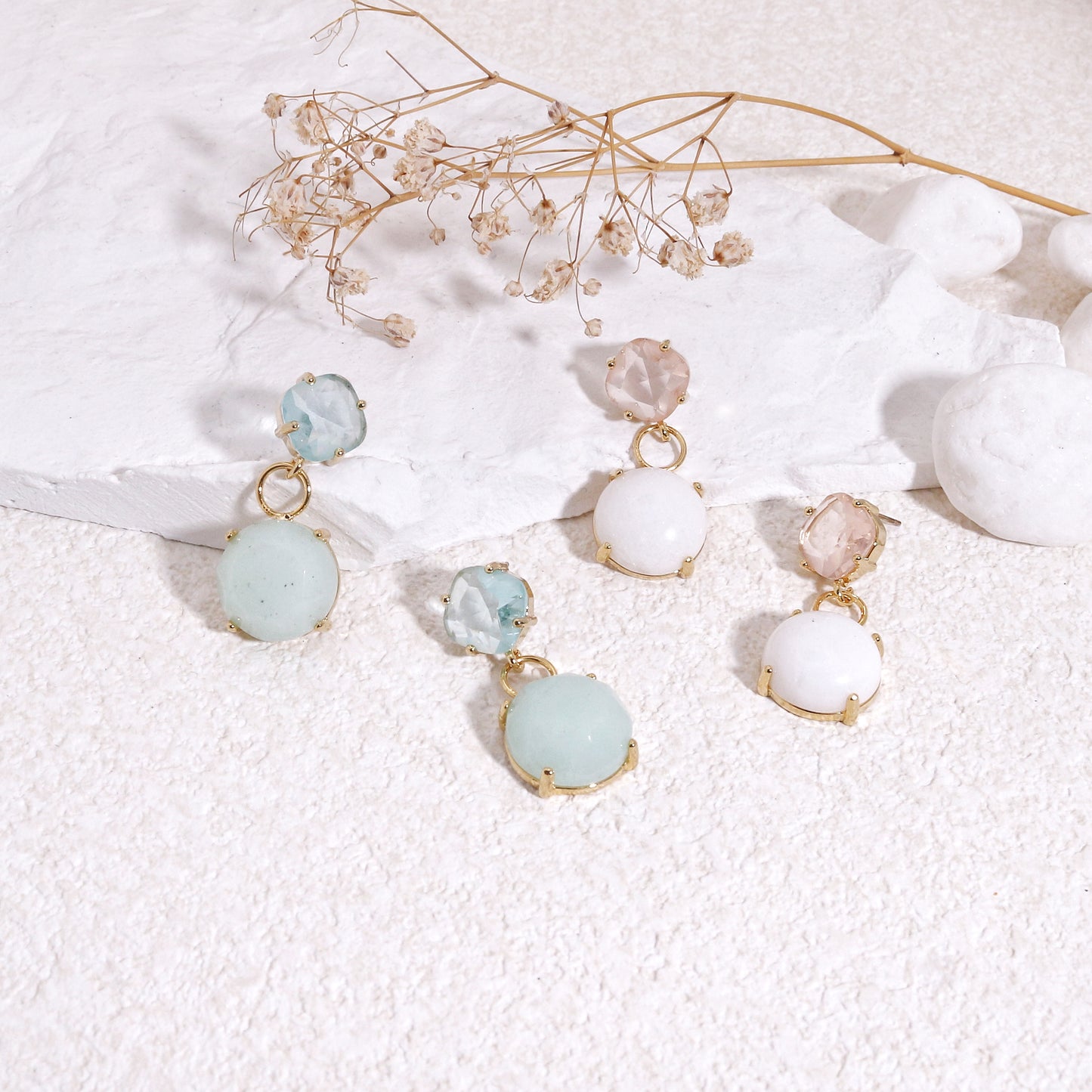 Coley Gemstone Statement Drop Earrings