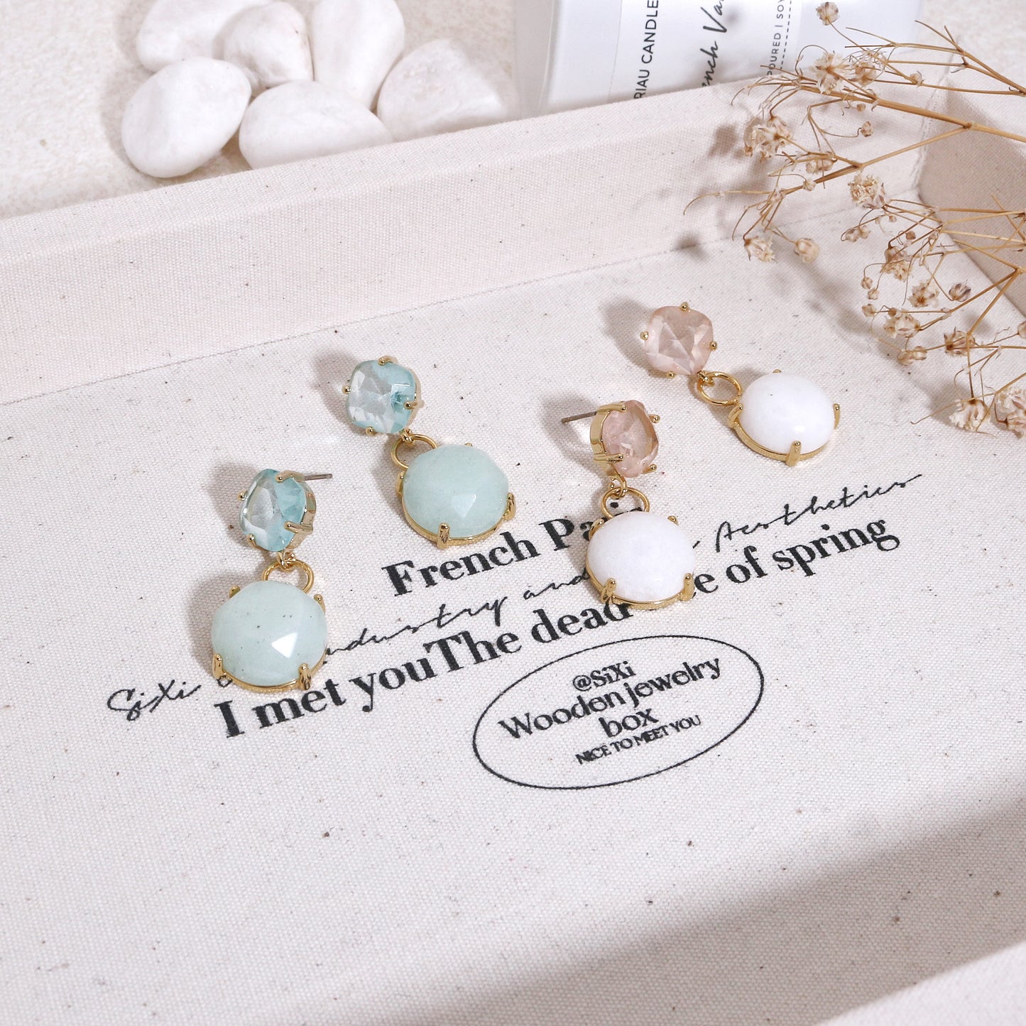 Coley Gemstone Statement Drop Earrings