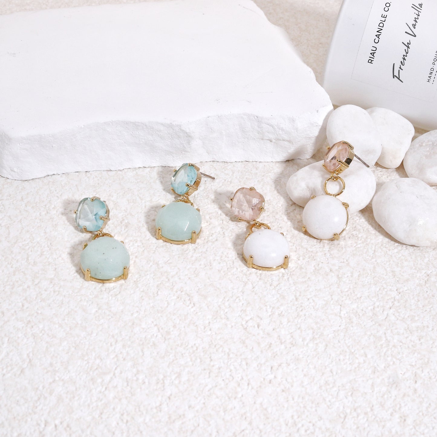 Coley Gemstone Statement Drop Earrings
