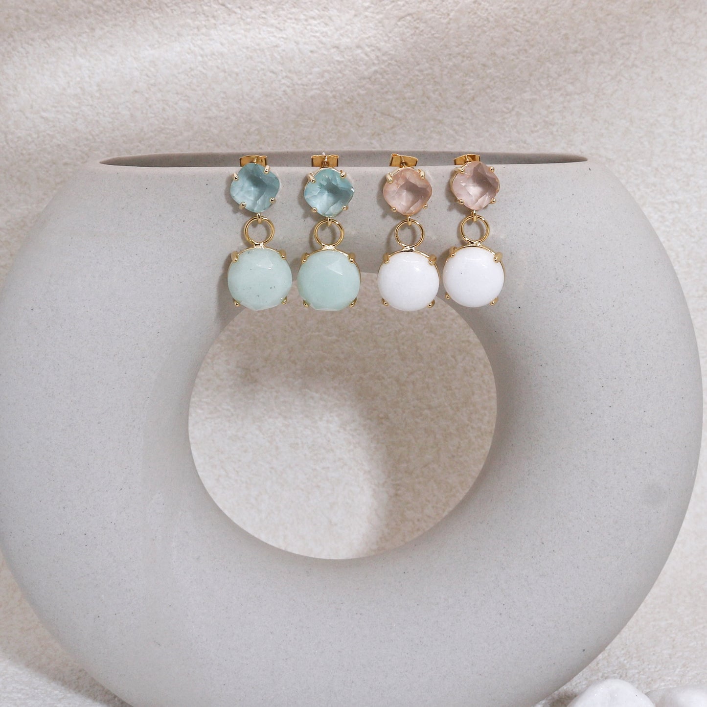 Coley Gemstone Statement Drop Earrings