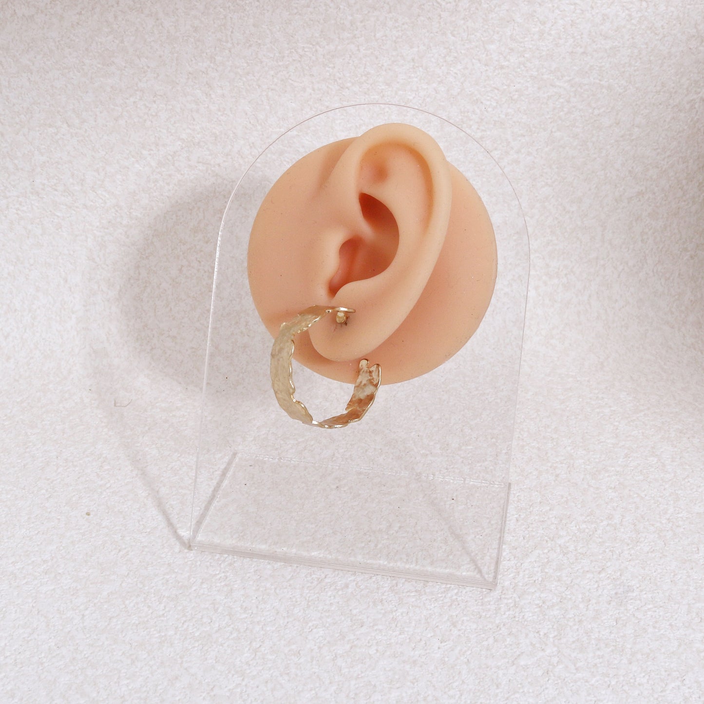 Vintage Designer Textured Hoop Earrings
