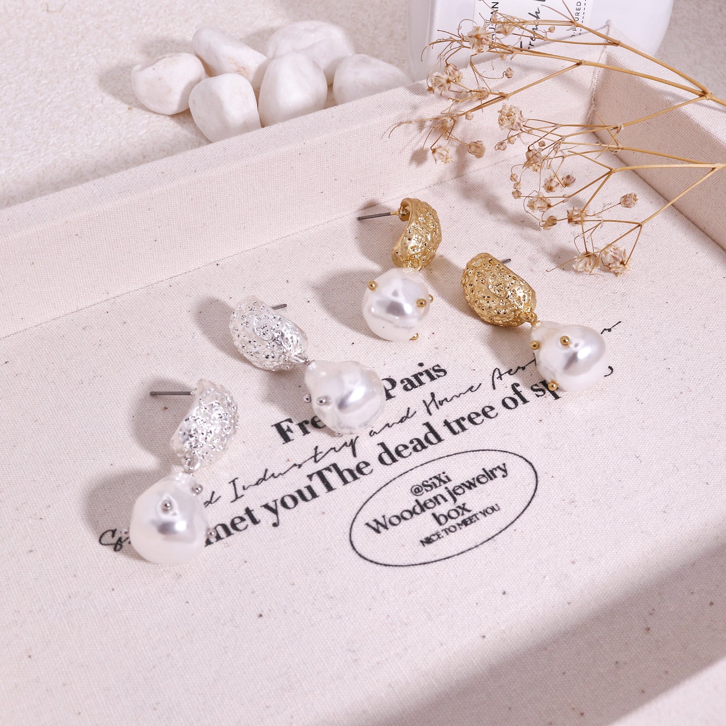 Ellie Vintage Statement Burlesque Pearl Earrings