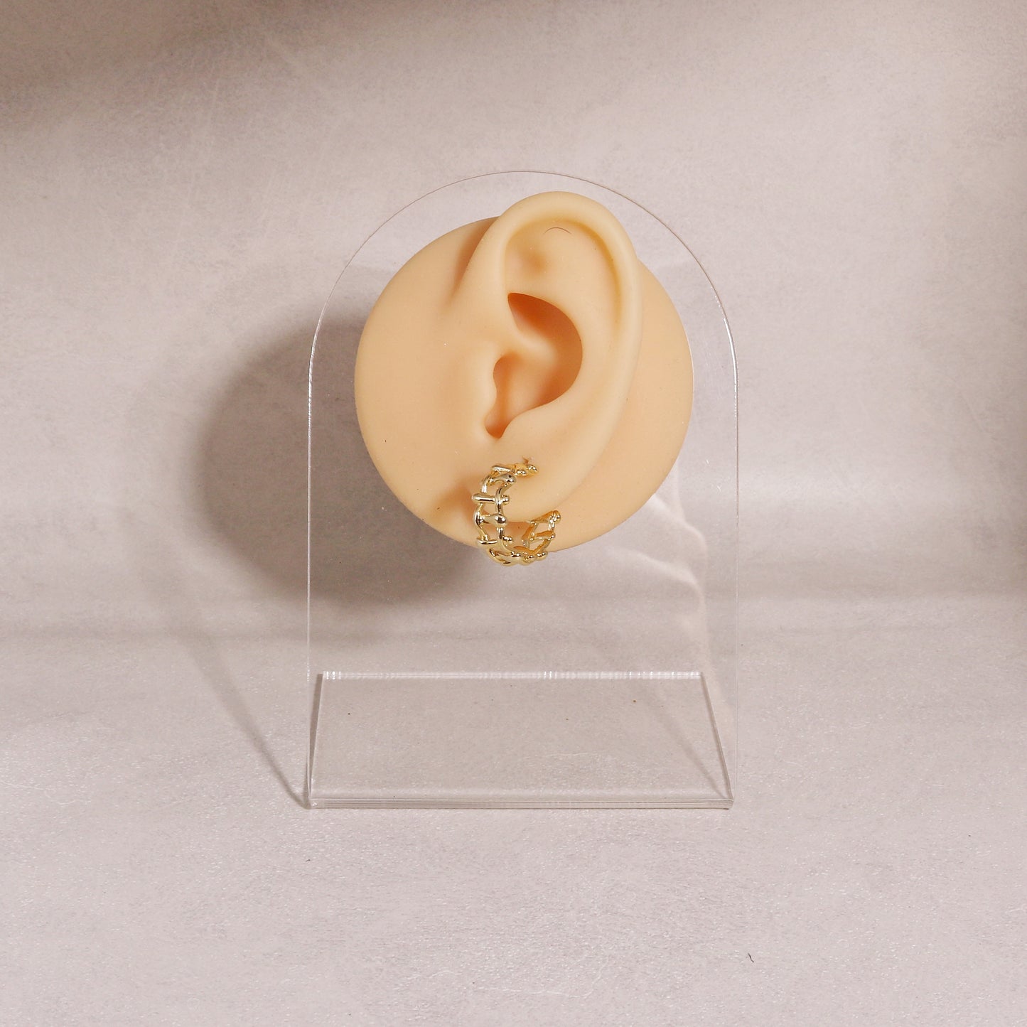 Sheridan Gold Tracked Bamboo Mini Hoop Earrings