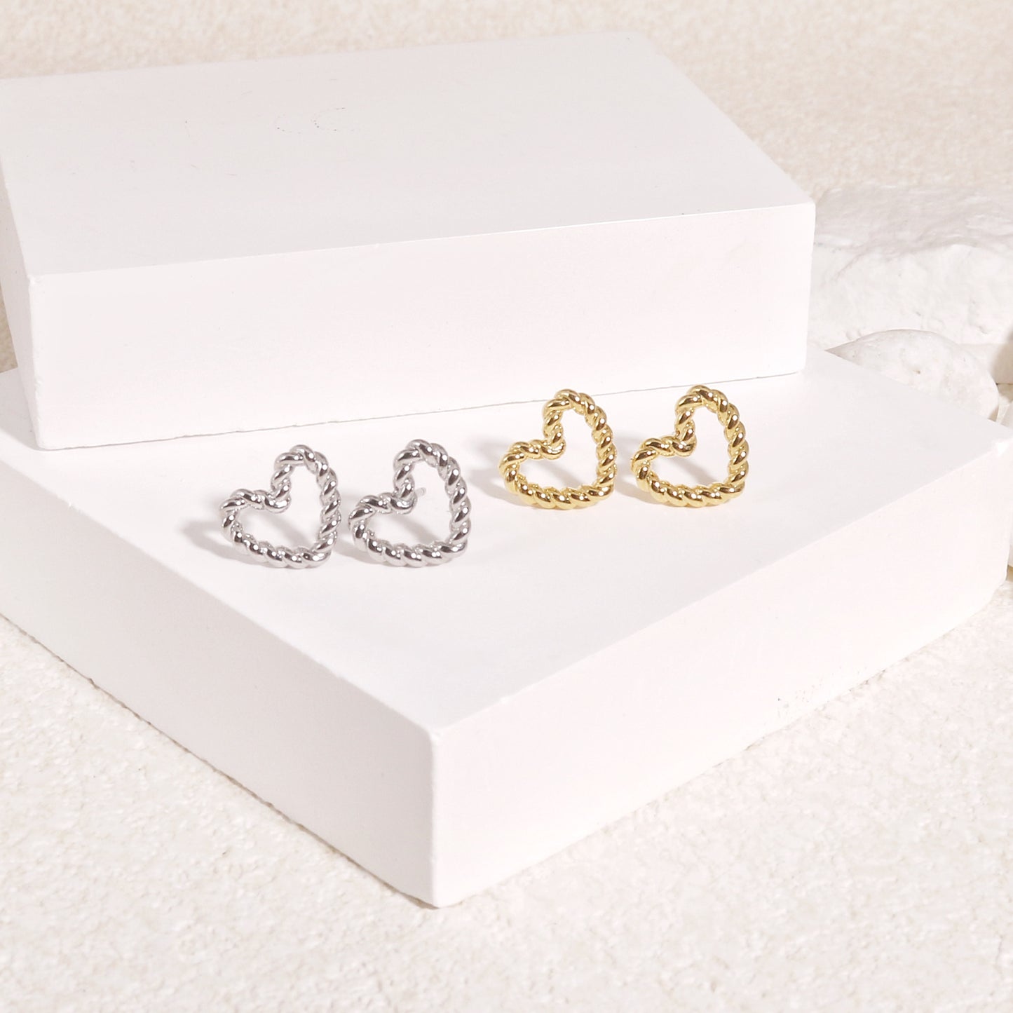 Madison Mini Heart Steel Stud Earrings