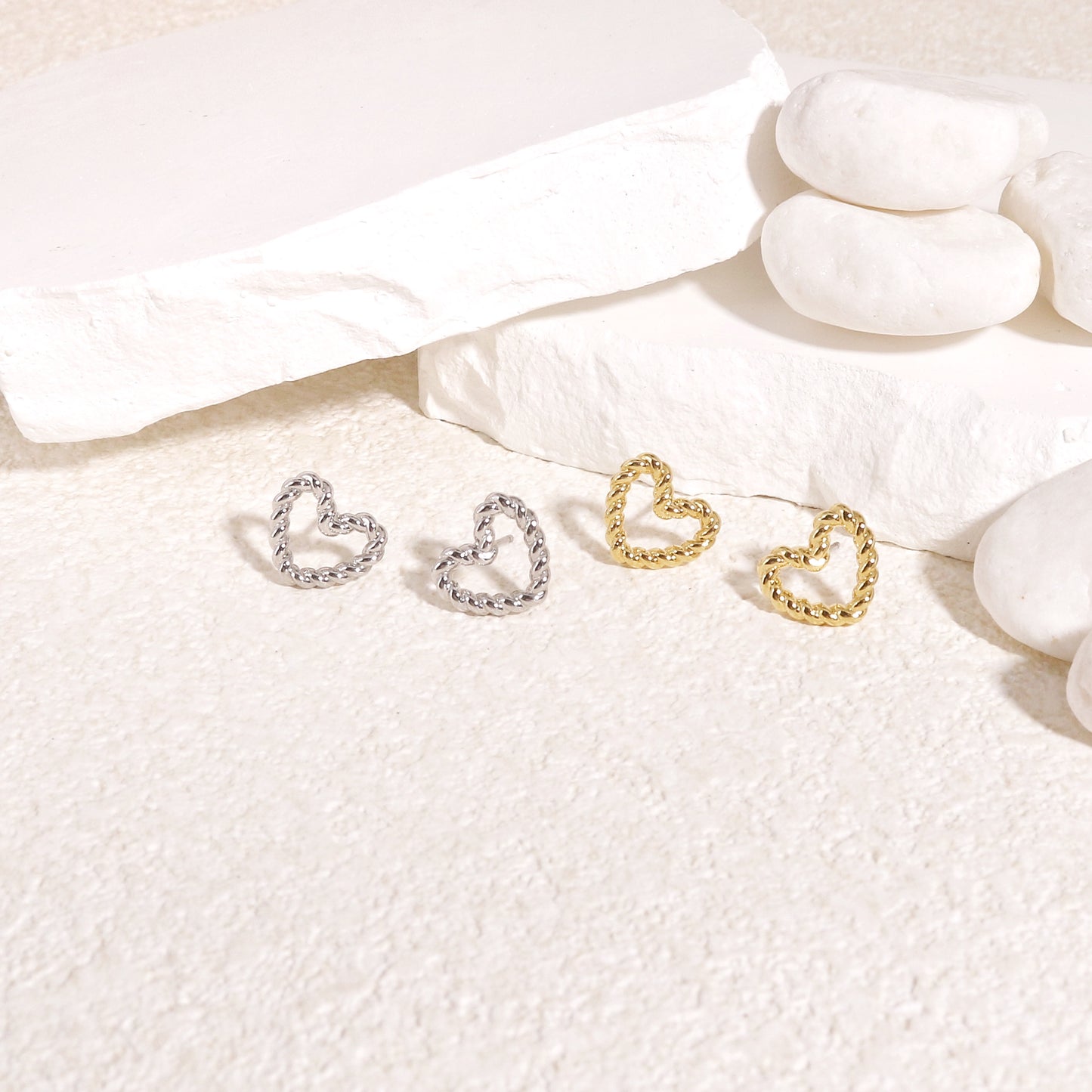 Madison Mini Heart Steel Stud Earrings