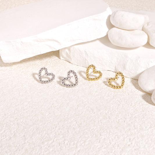 Madison Mini Heart Steel Stud Earrings