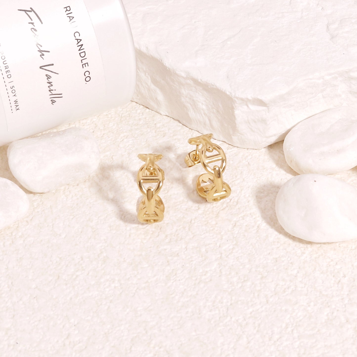 Danielle Solid Steel Geometric Hoop Earrings