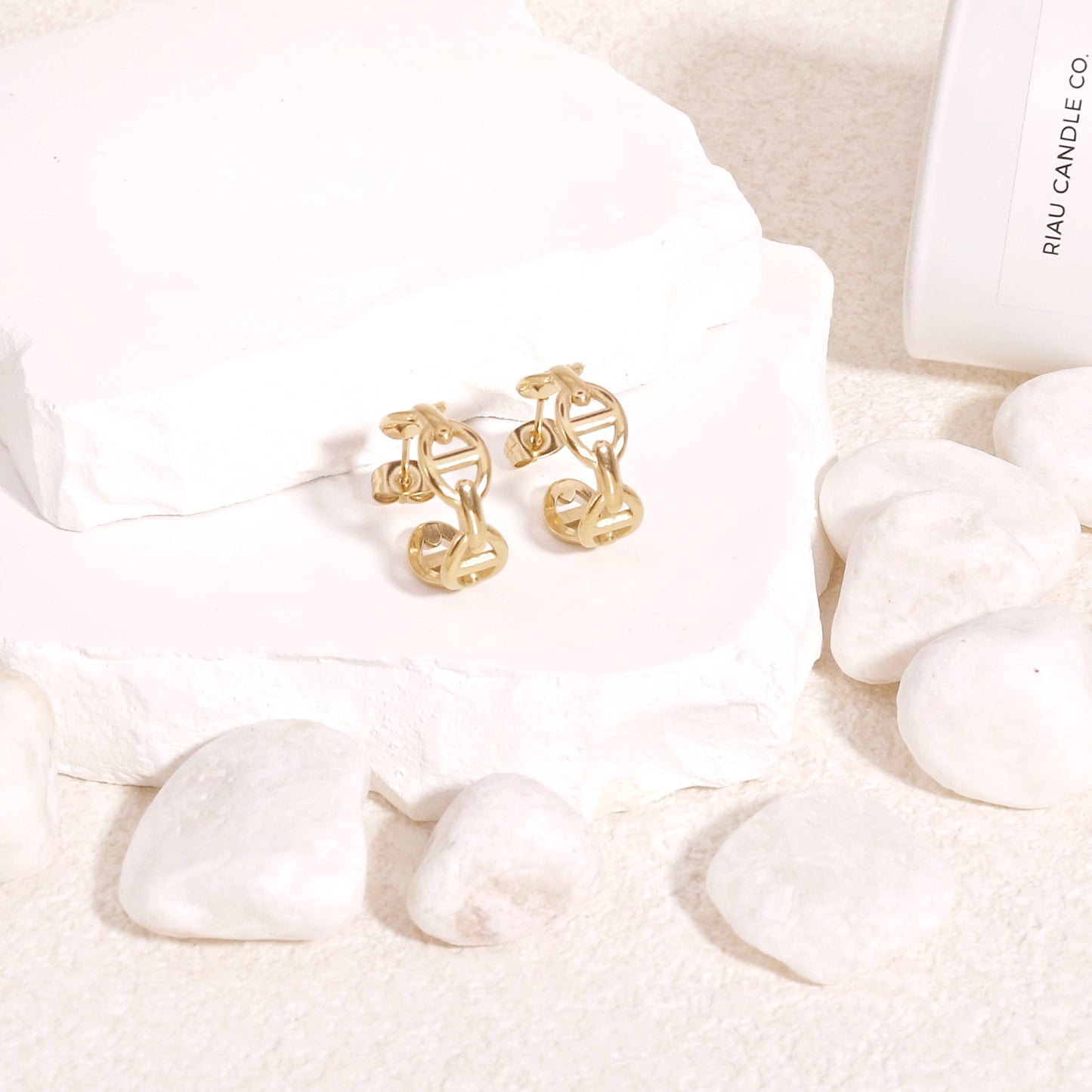 Danielle Solid Steel Geometric Hoop Earrings