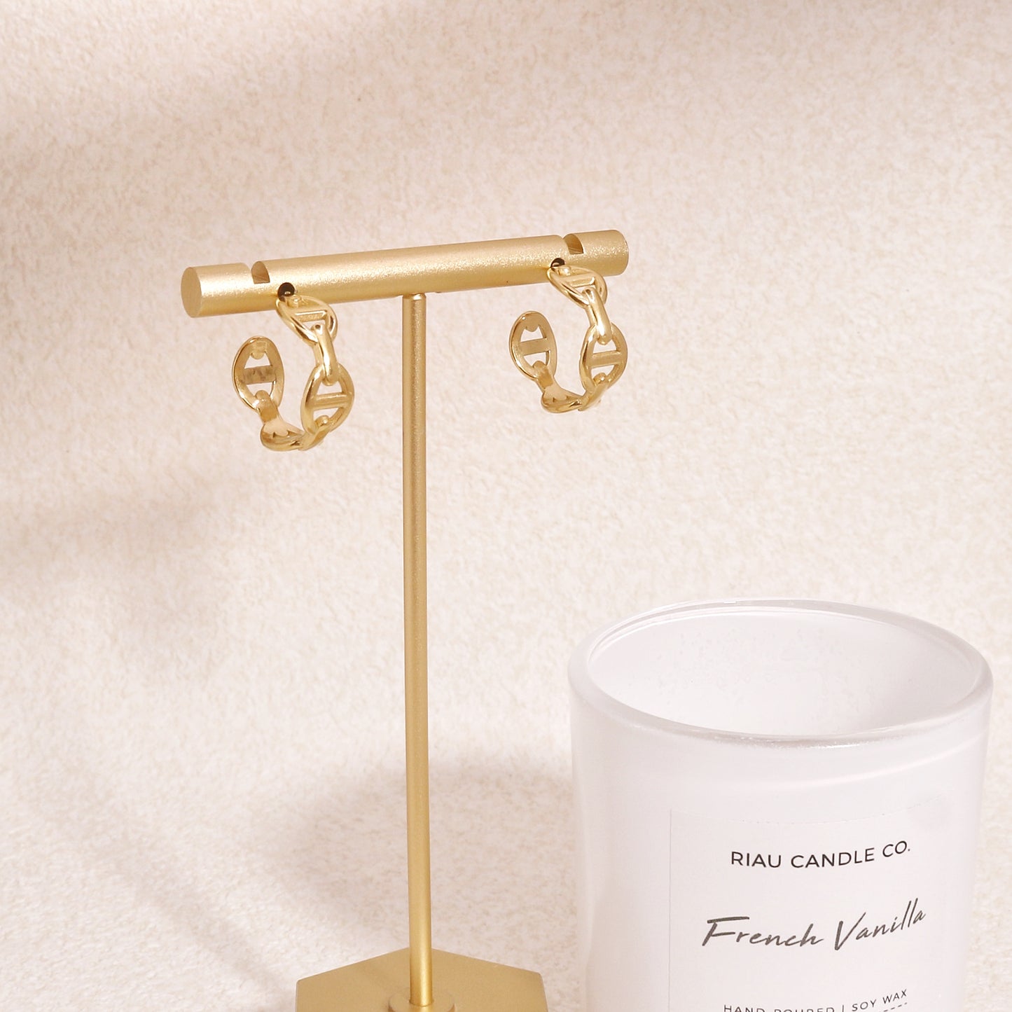 Danielle Solid Steel Geometric Hoop Earrings