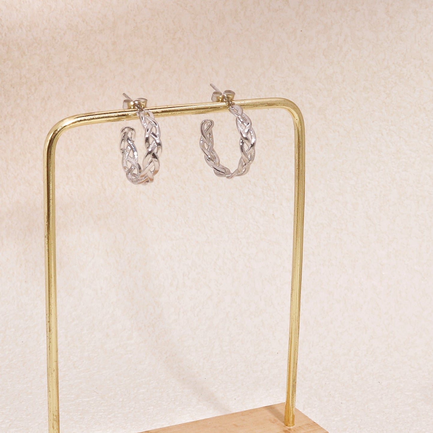 Teagen Interwoven Steel Hoop Earrings