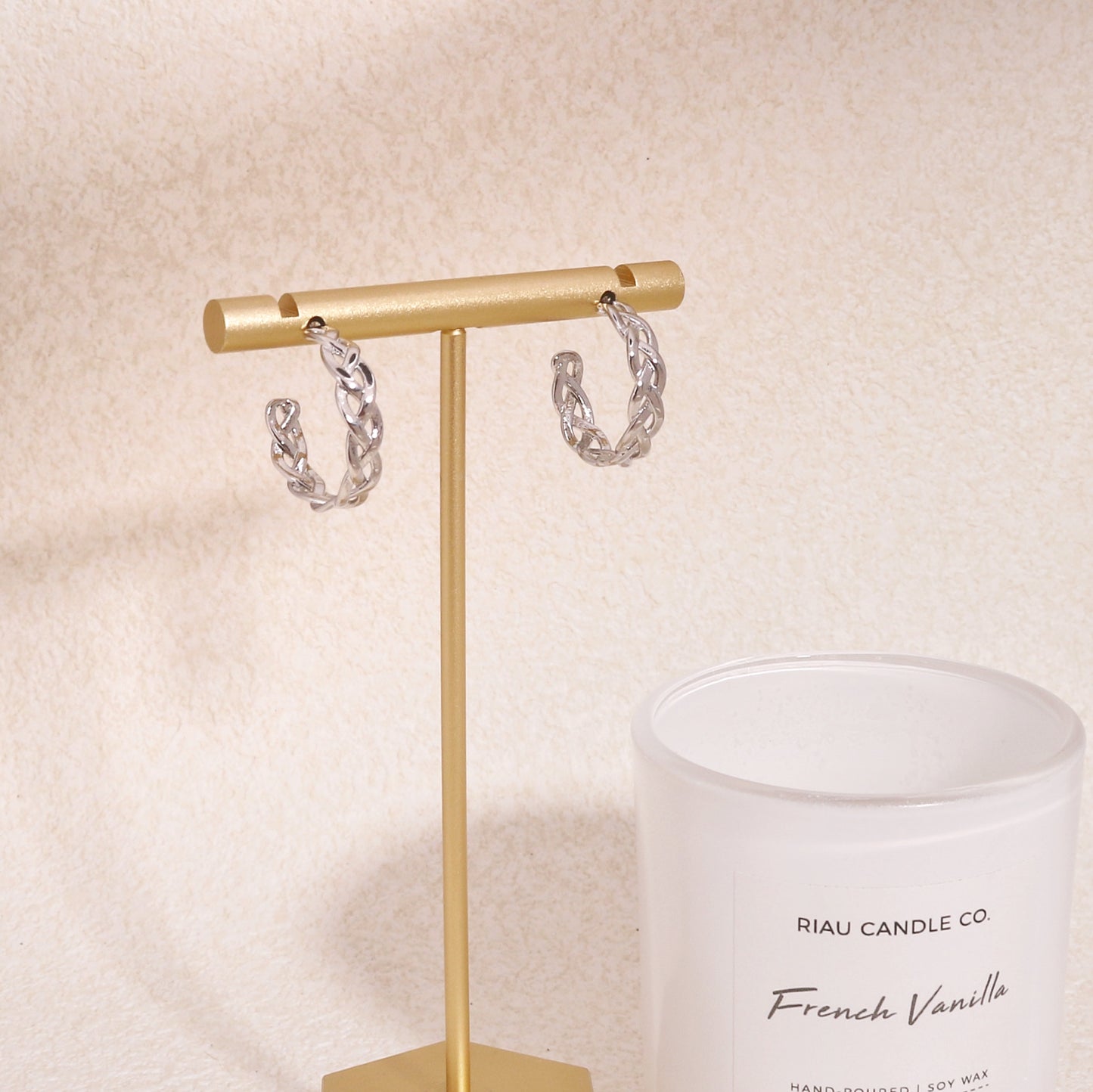 Teagen Interwoven Steel Hoop Earrings