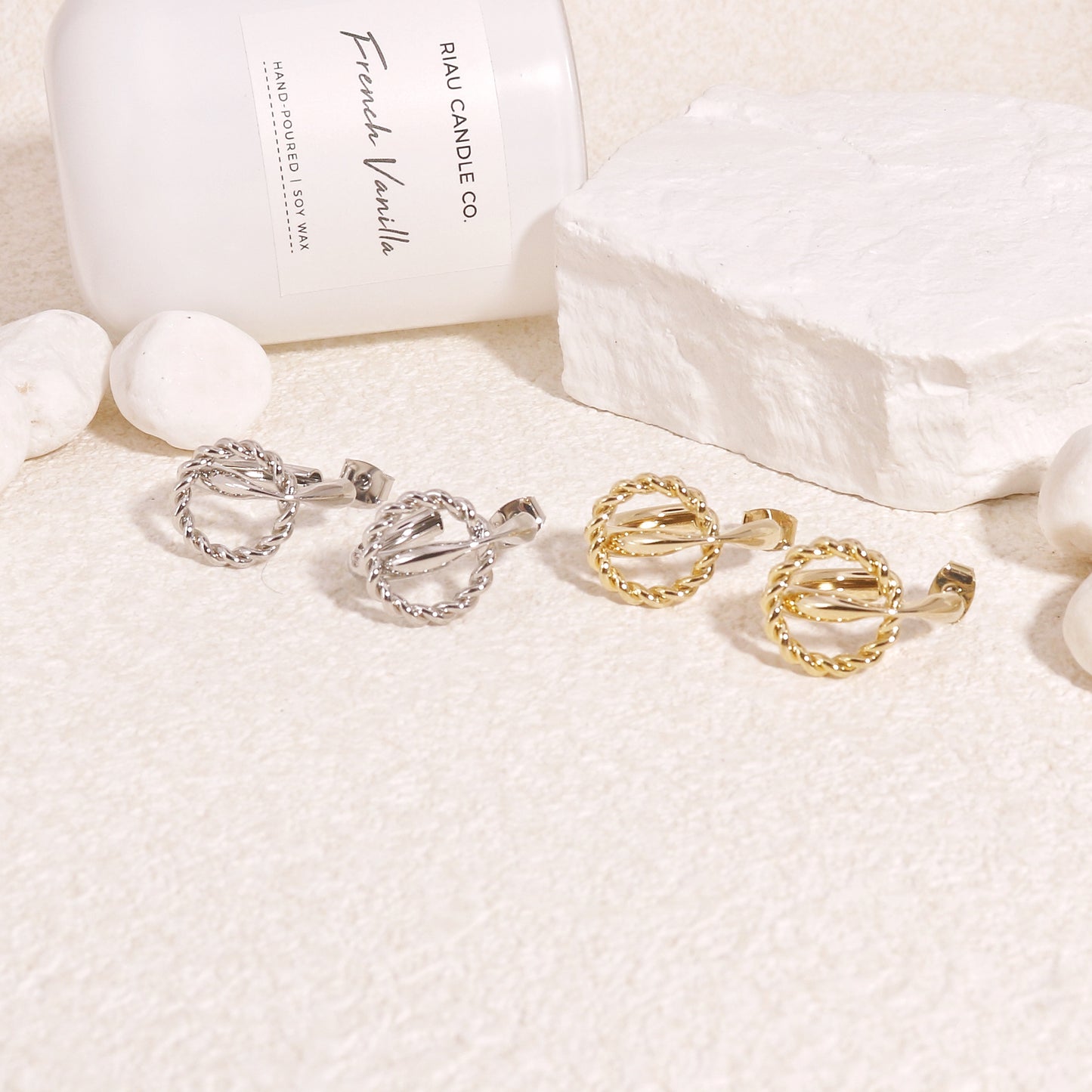 Courtney Knotted Ring Statement Hoop Earrings