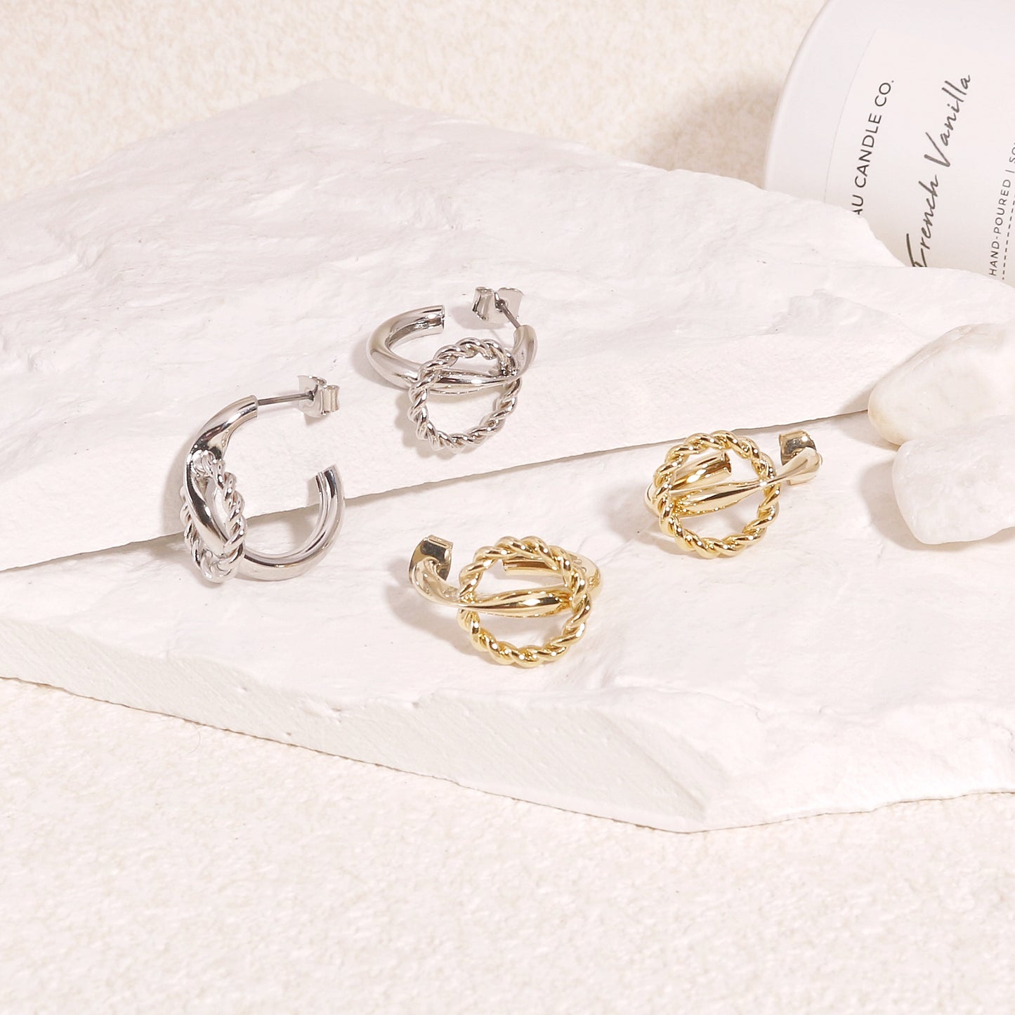 Courtney Knotted Ring Statement Hoop Earrings