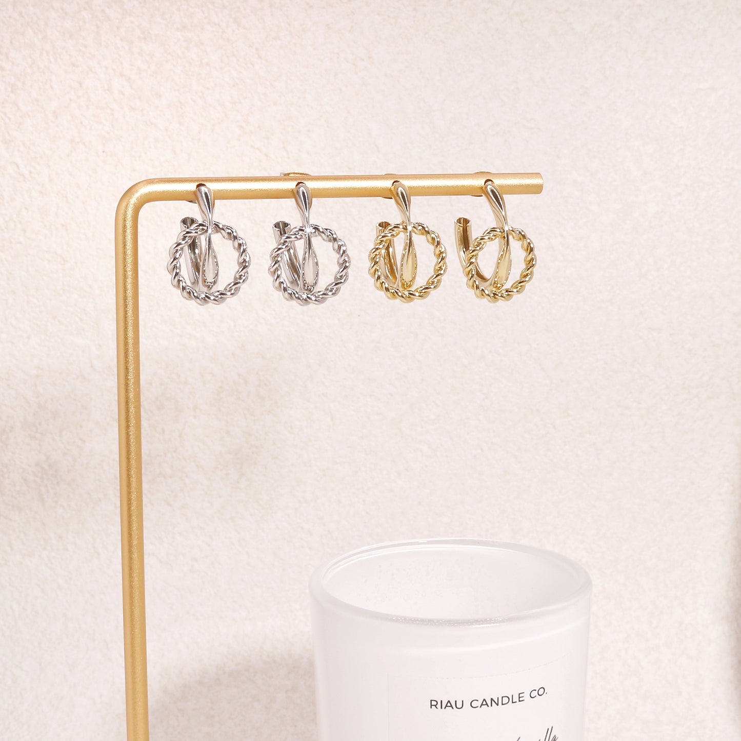 Courtney Knotted Ring Statement Hoop Earrings