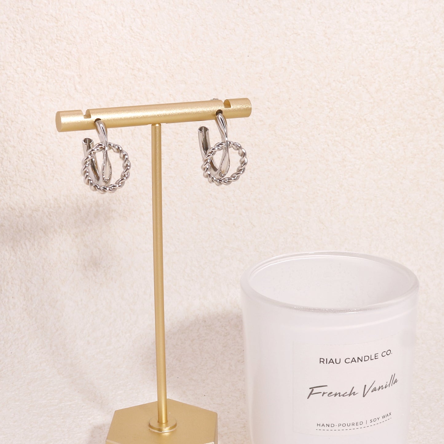 Courtney Knotted Ring Statement Hoop Earrings