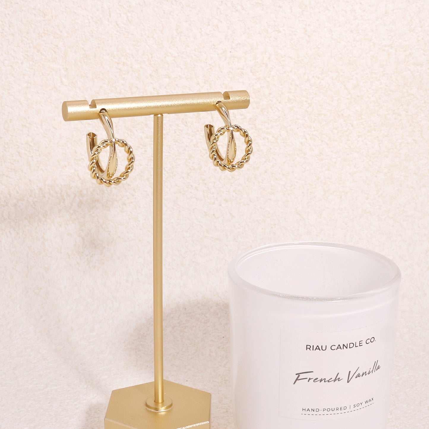 Courtney Knotted Ring Statement Hoop Earrings