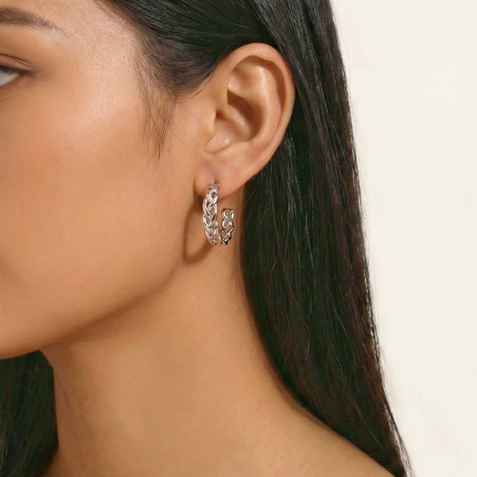 Teagen Interwoven Steel Hoop Earrings