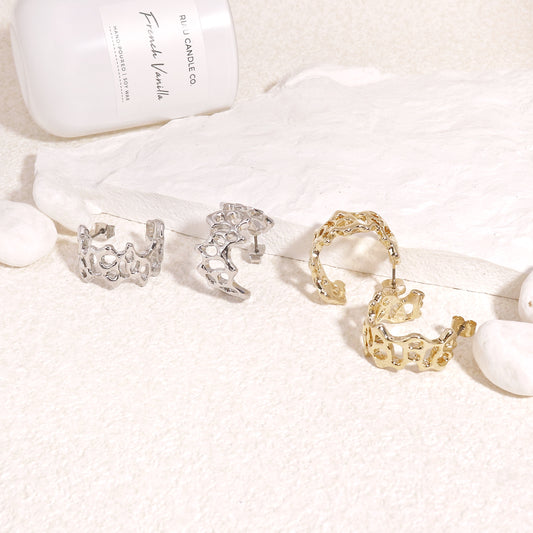 Meryllin Statement Textured Large Hoop Earrings