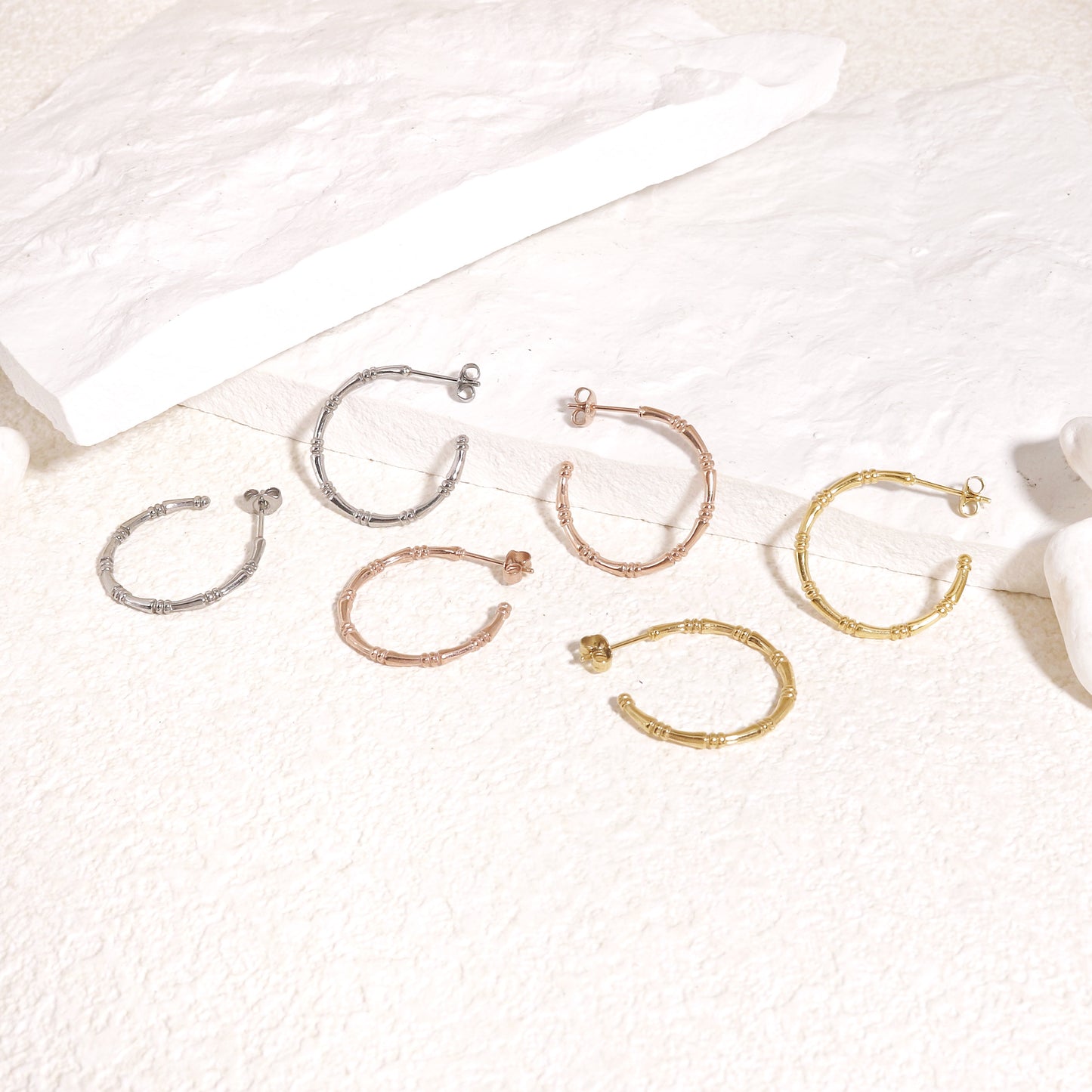 Sophiya Minimalist Beaded Hoop Earrings