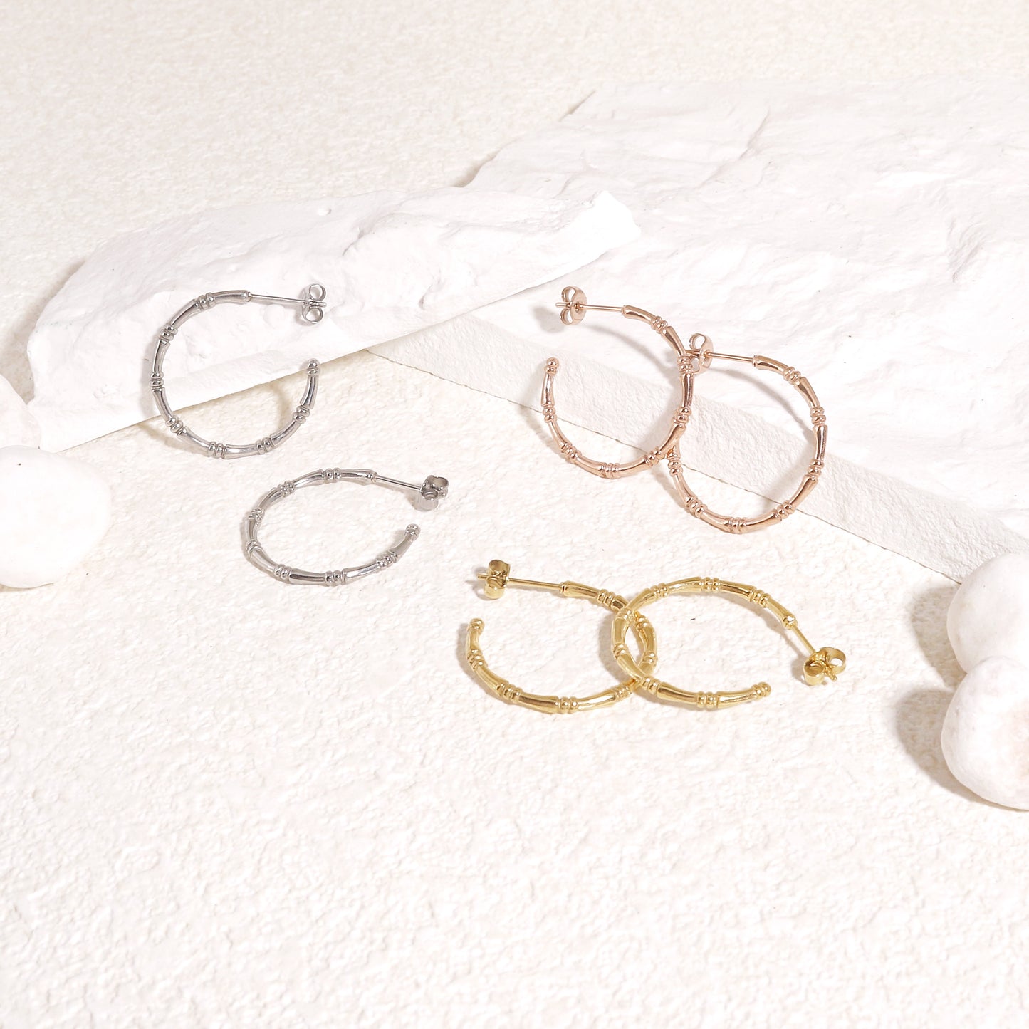 Sophiya Minimalist Beaded Hoop Earrings