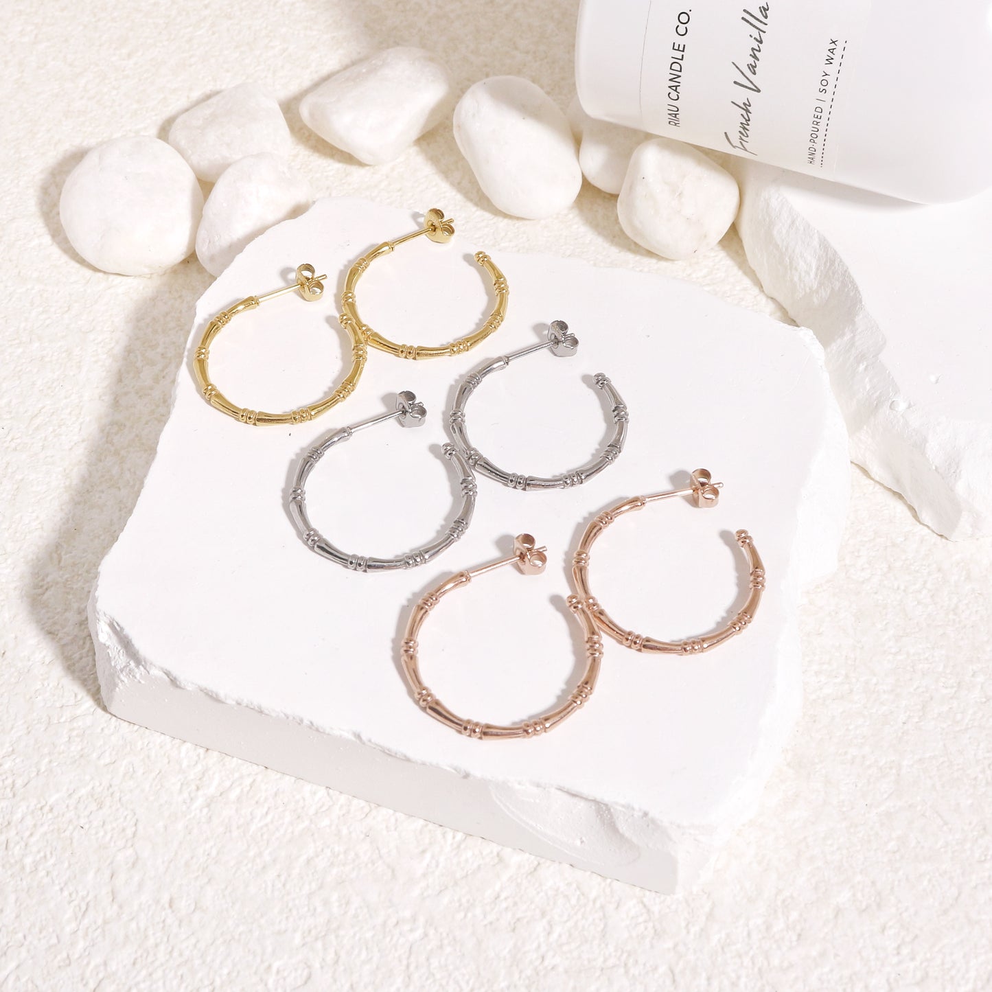 Sophiya Minimalist Beaded Hoop Earrings