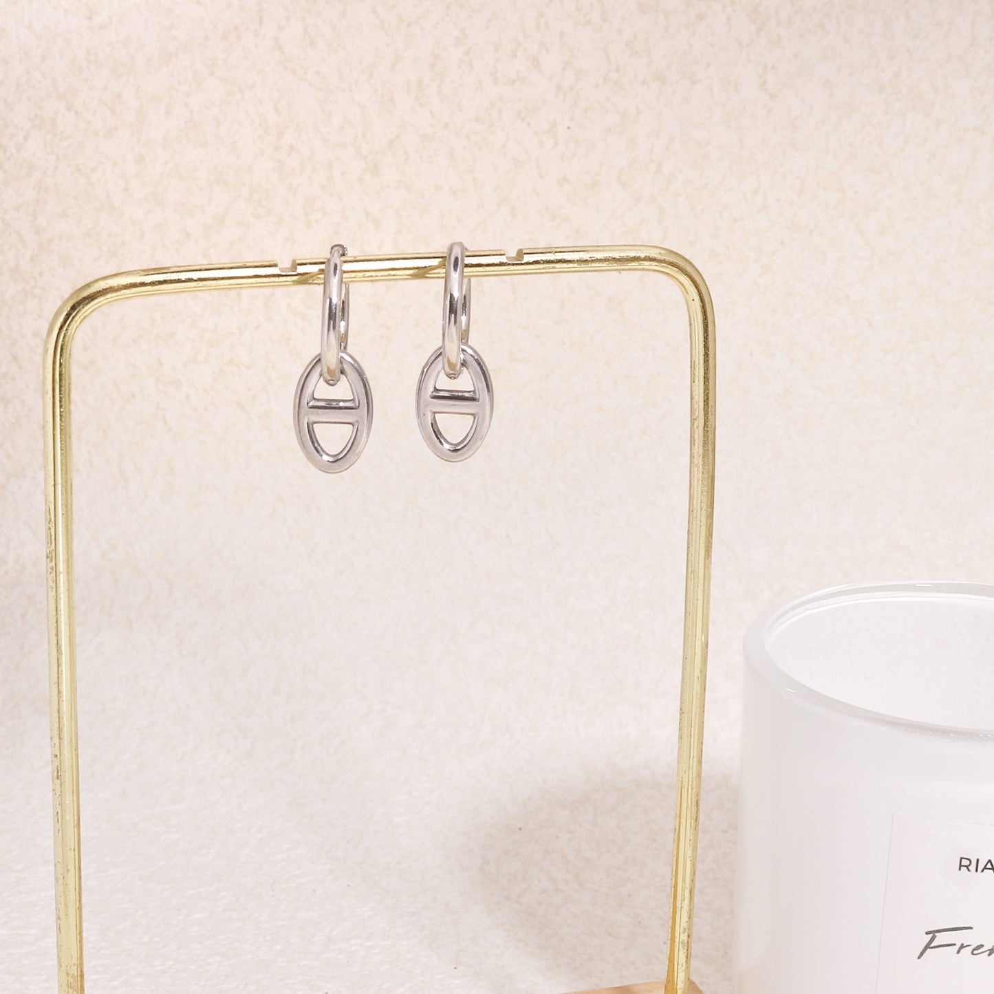 Calabasa Steel Statement Hoop Drop Earrings