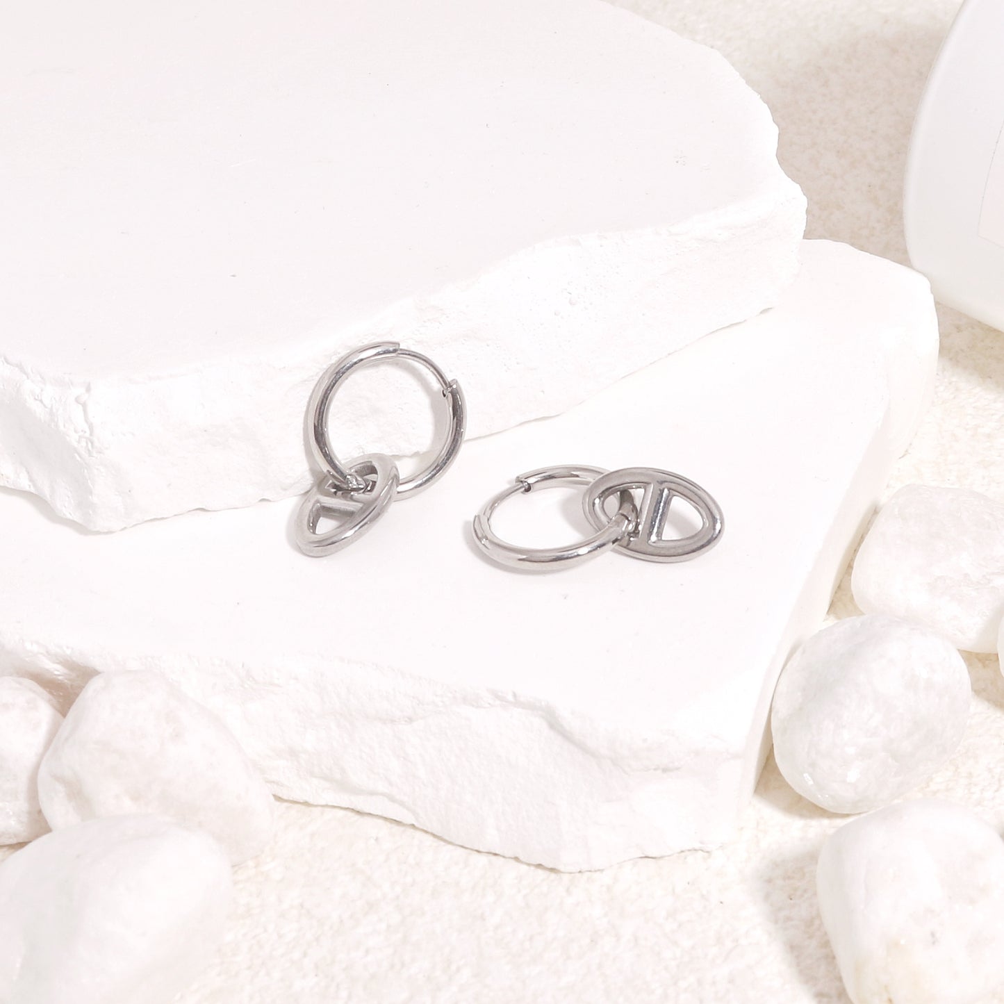 Calabasa Steel Statement Hoop Drop Earrings