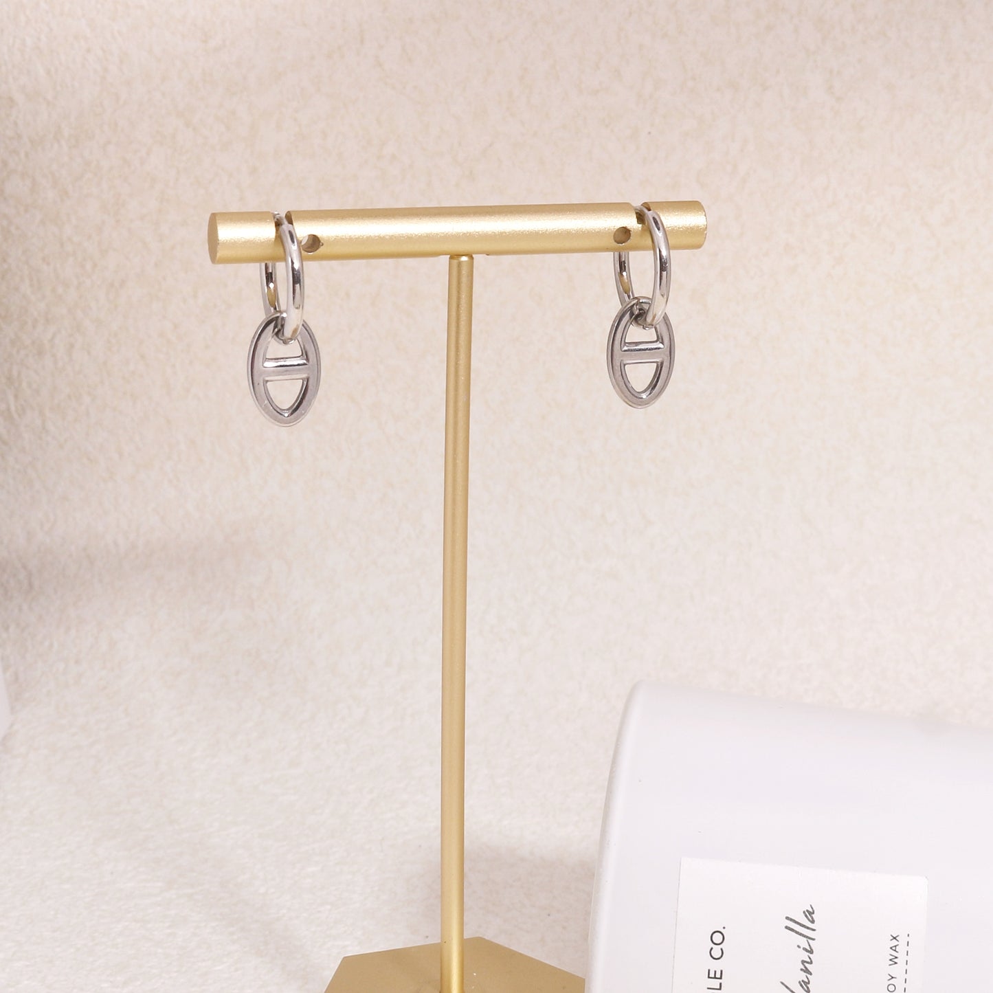 Calabasa Steel Statement Hoop Drop Earrings