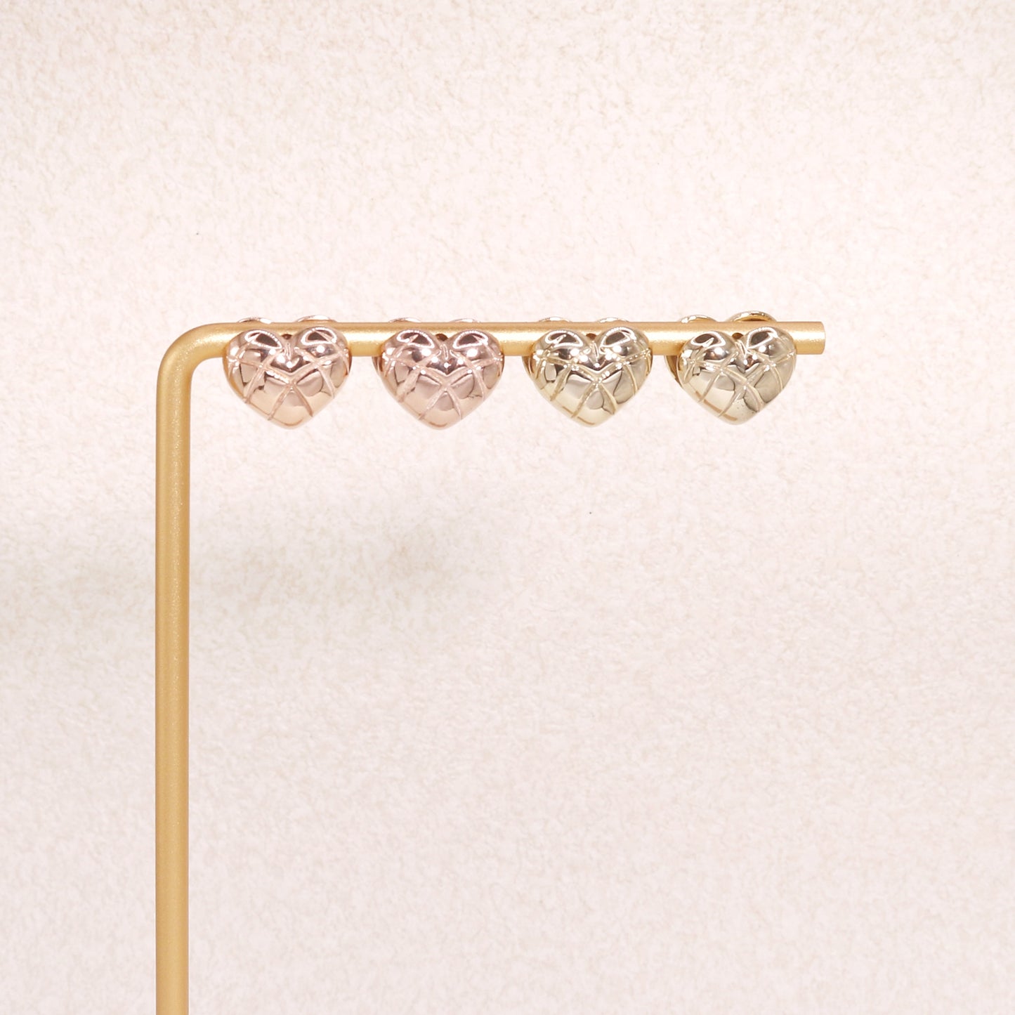 Rochester Padded Puff Heart Hoop Earrings