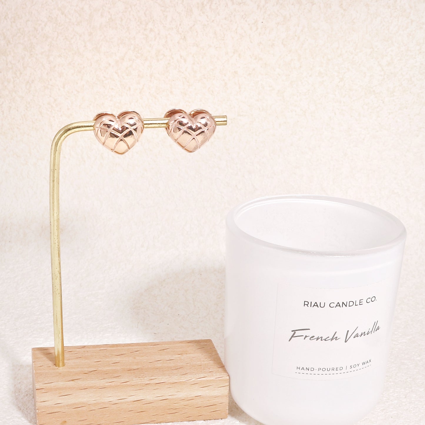 Rochester Padded Puff Heart Hoop Earrings
