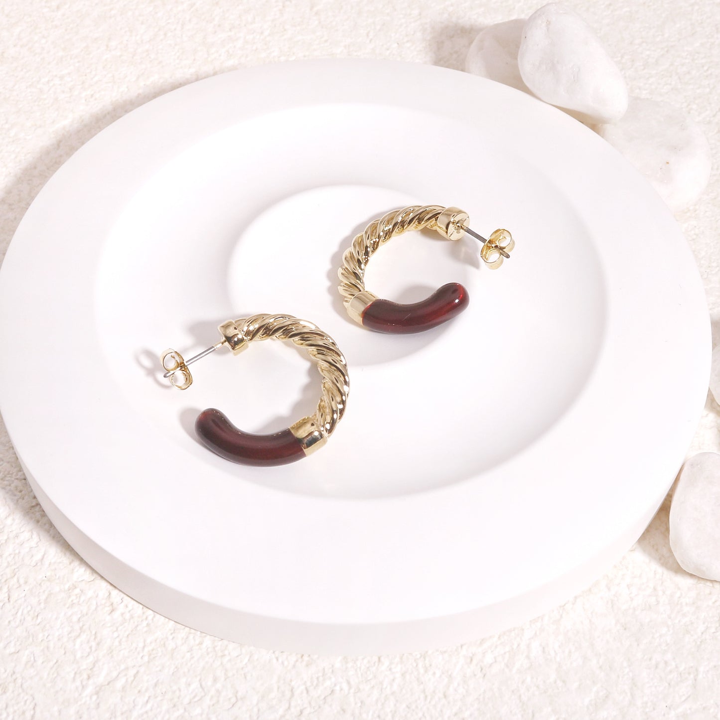 Ellery Painted Gold Hoop Earrings