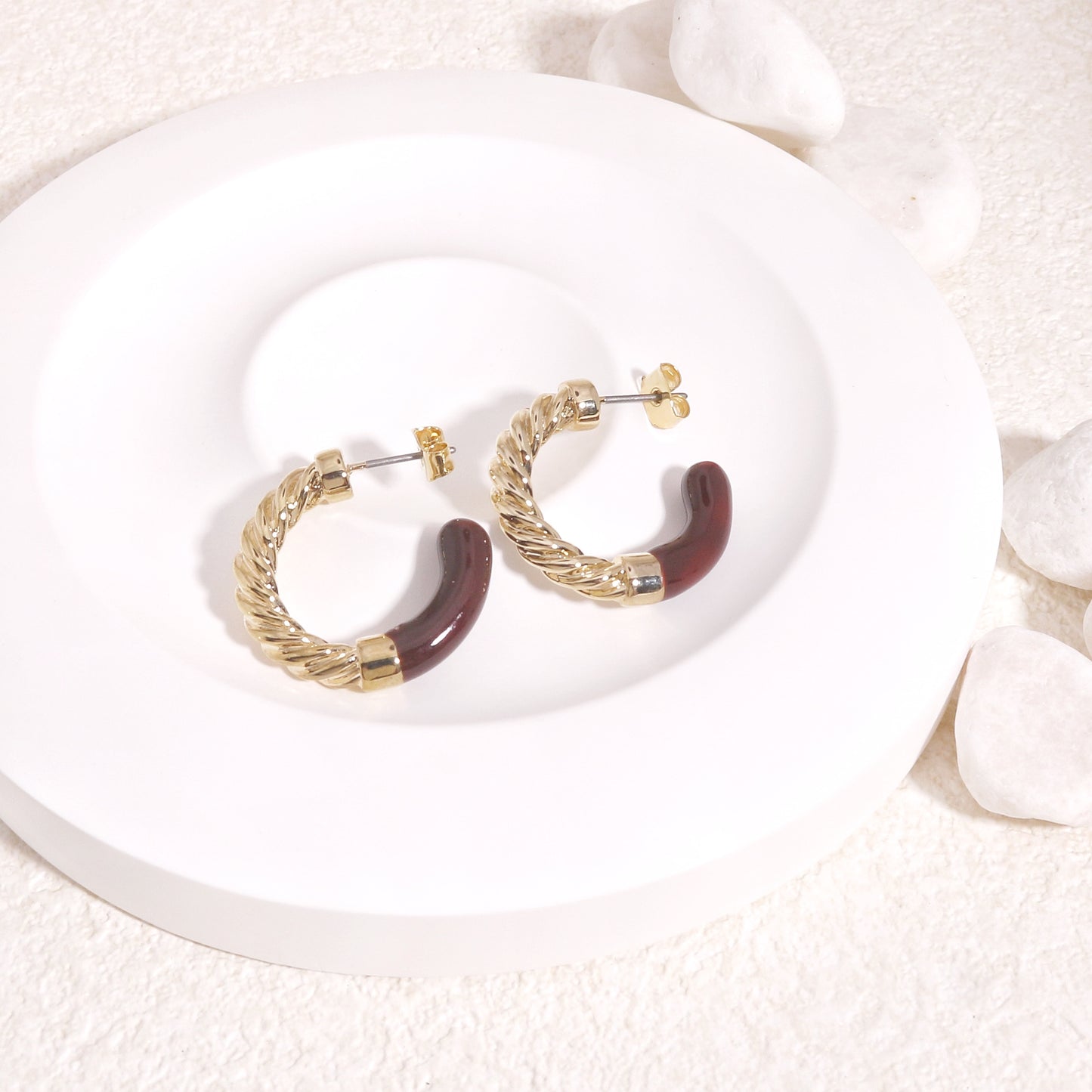 Ellery Painted Gold Hoop Earrings