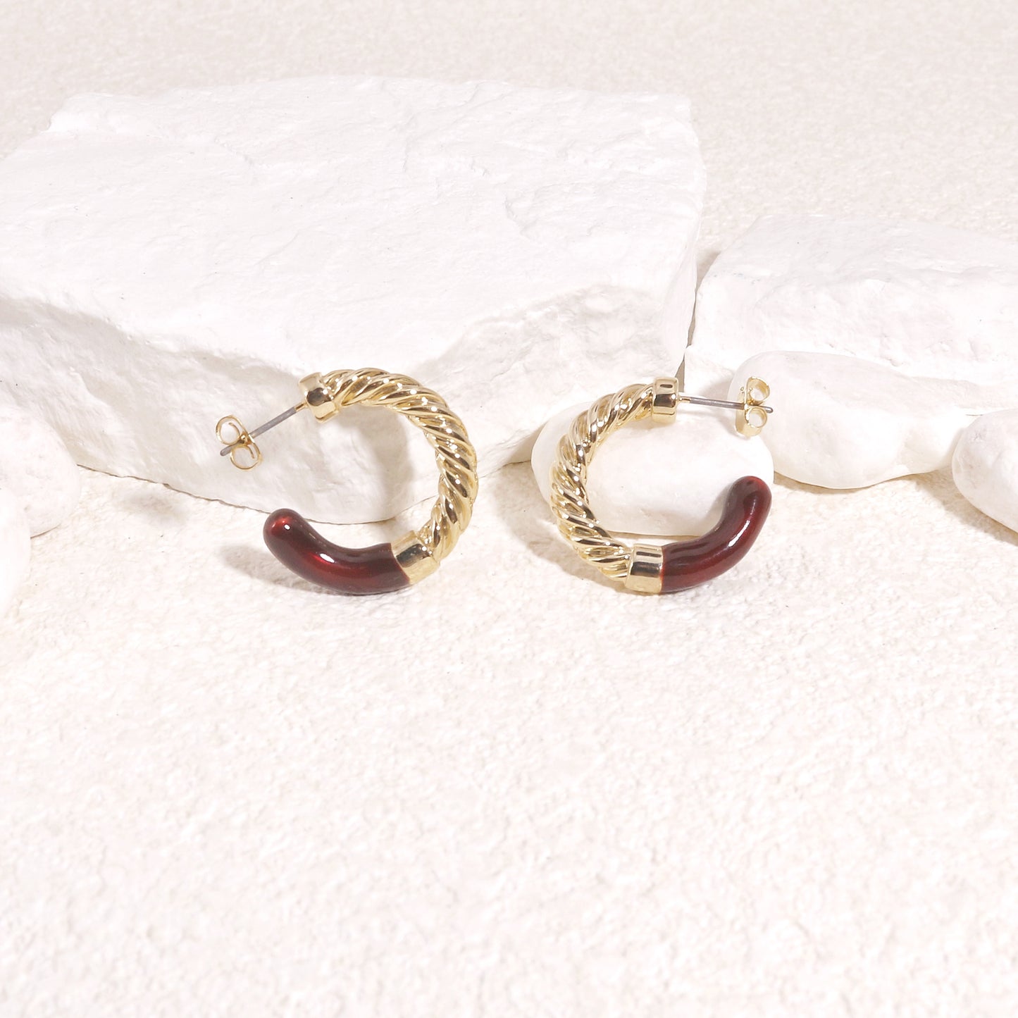 Ellery Painted Gold Hoop Earrings