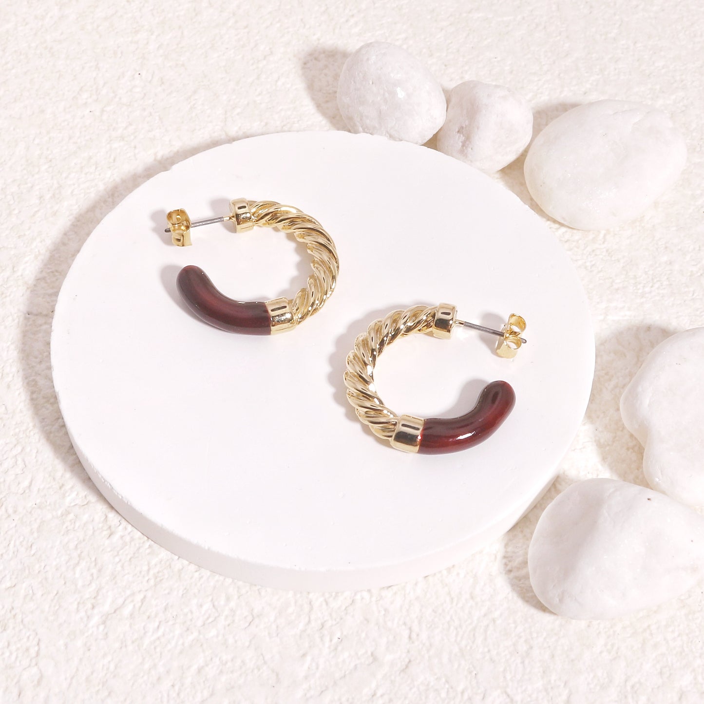 Ellery Painted Gold Hoop Earrings