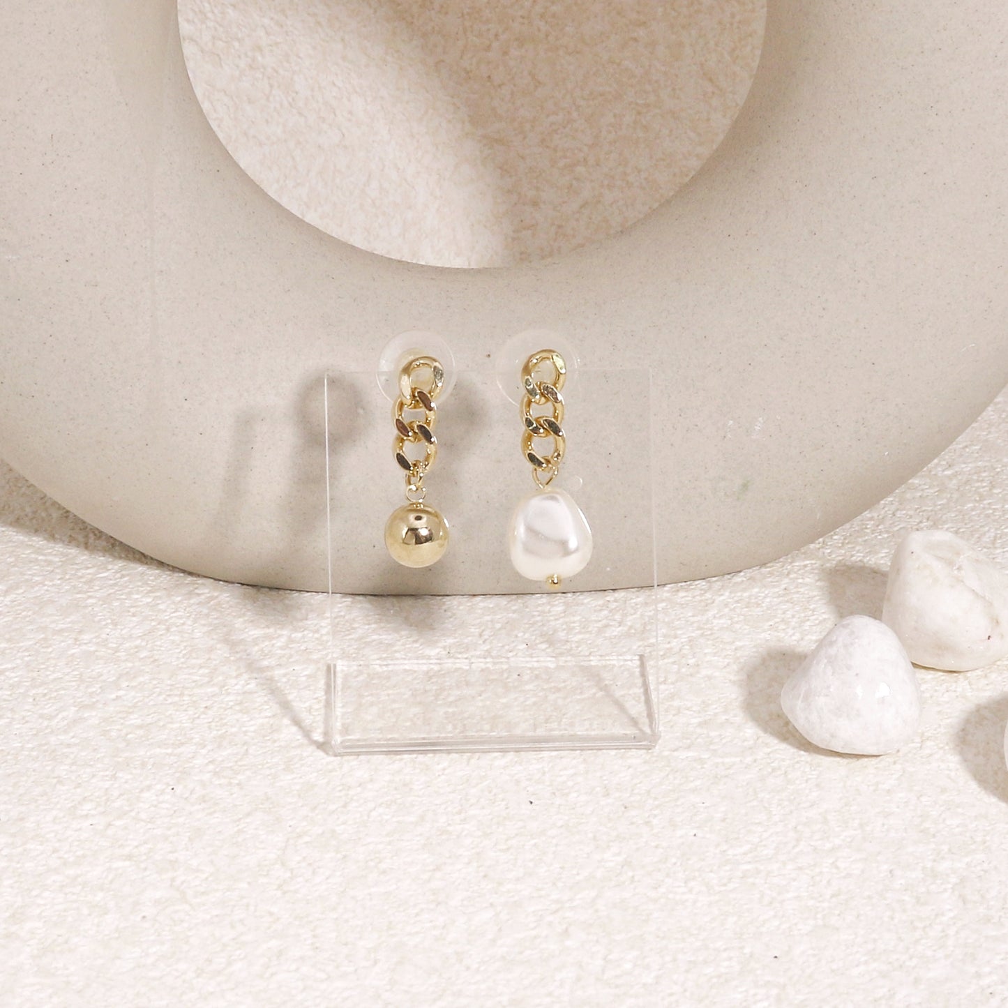 Korinna Asymmetrical Statement Drop Earrings