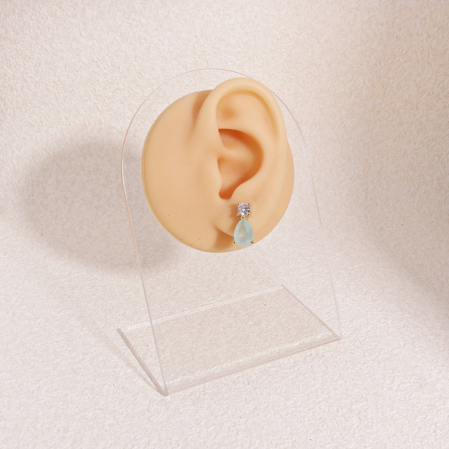 Carina Aqua Blue Korean CZ Dangle Earrings