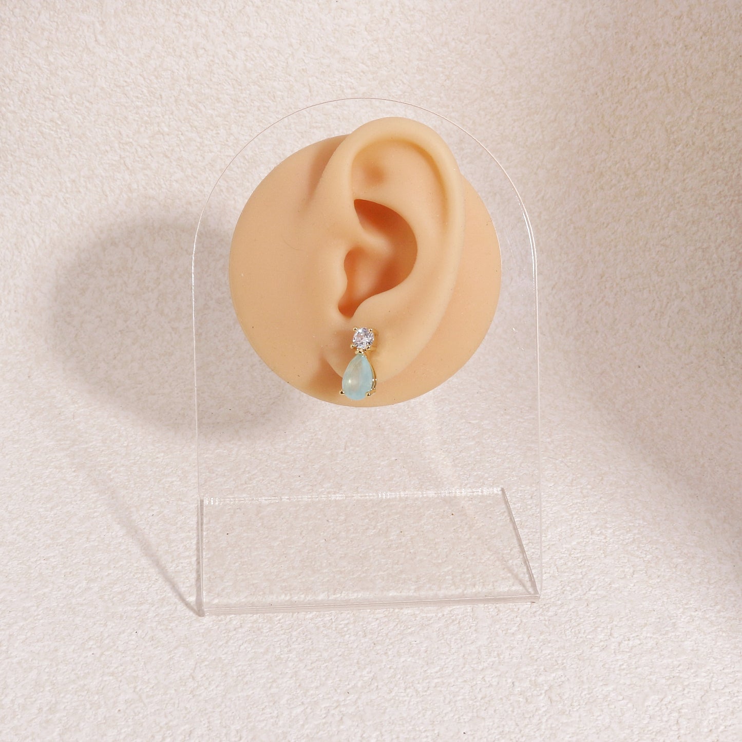 Carina Aqua Blue Korean CZ Dangle Earrings