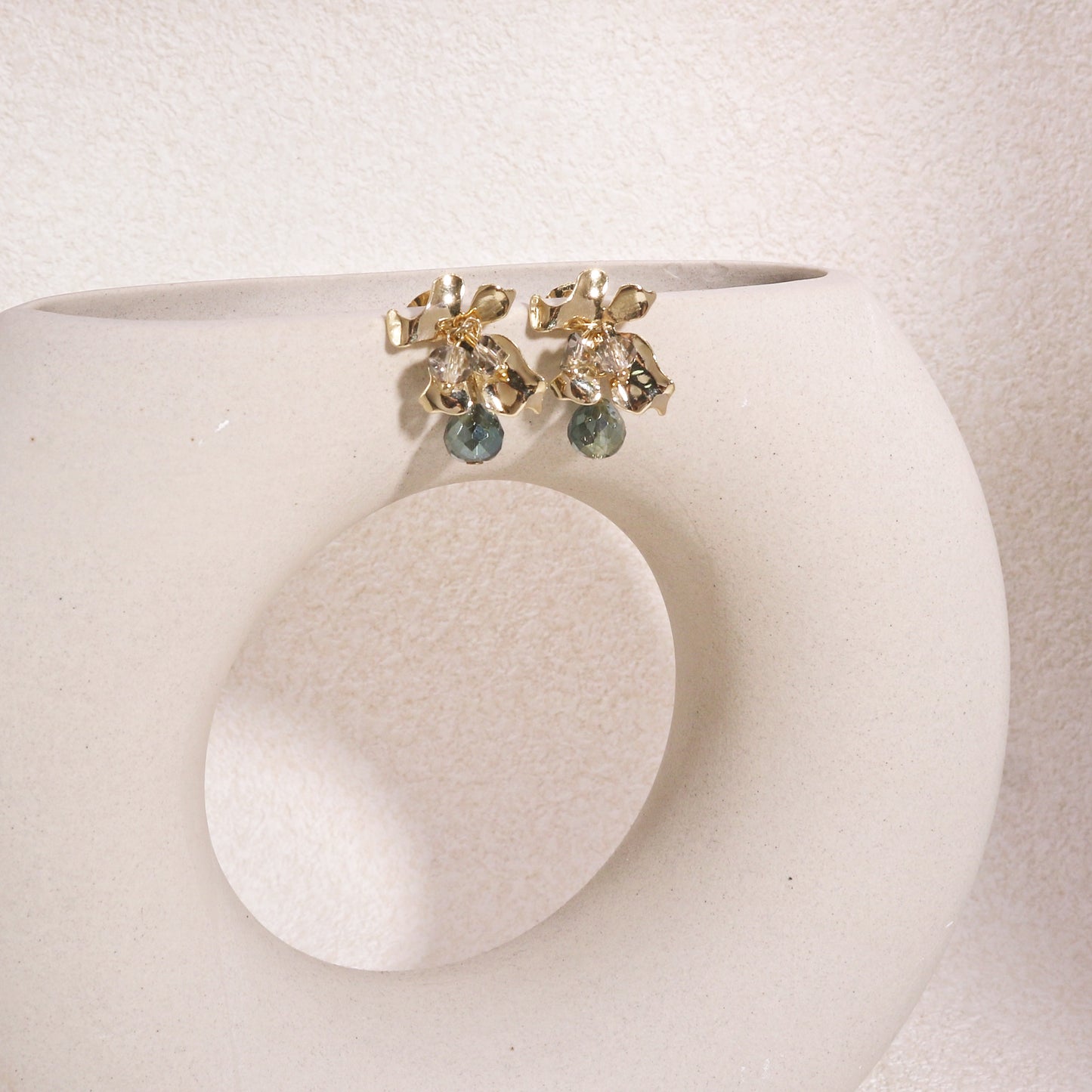 Victoria Elegant Statement Fleur-De-Lis Crystal Earrings
