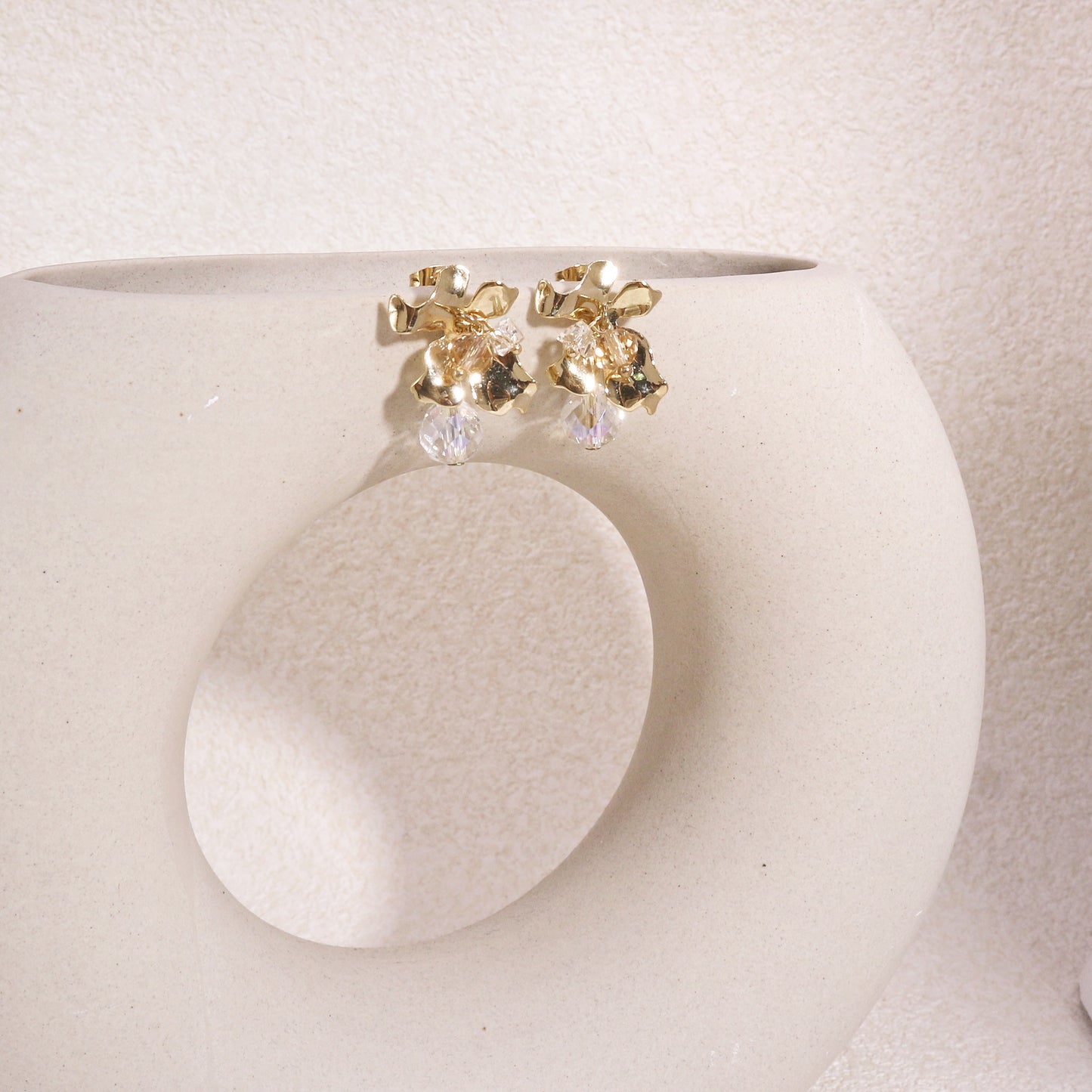 Victoria Elegant Statement Fleur-De-Lis Crystal Earrings