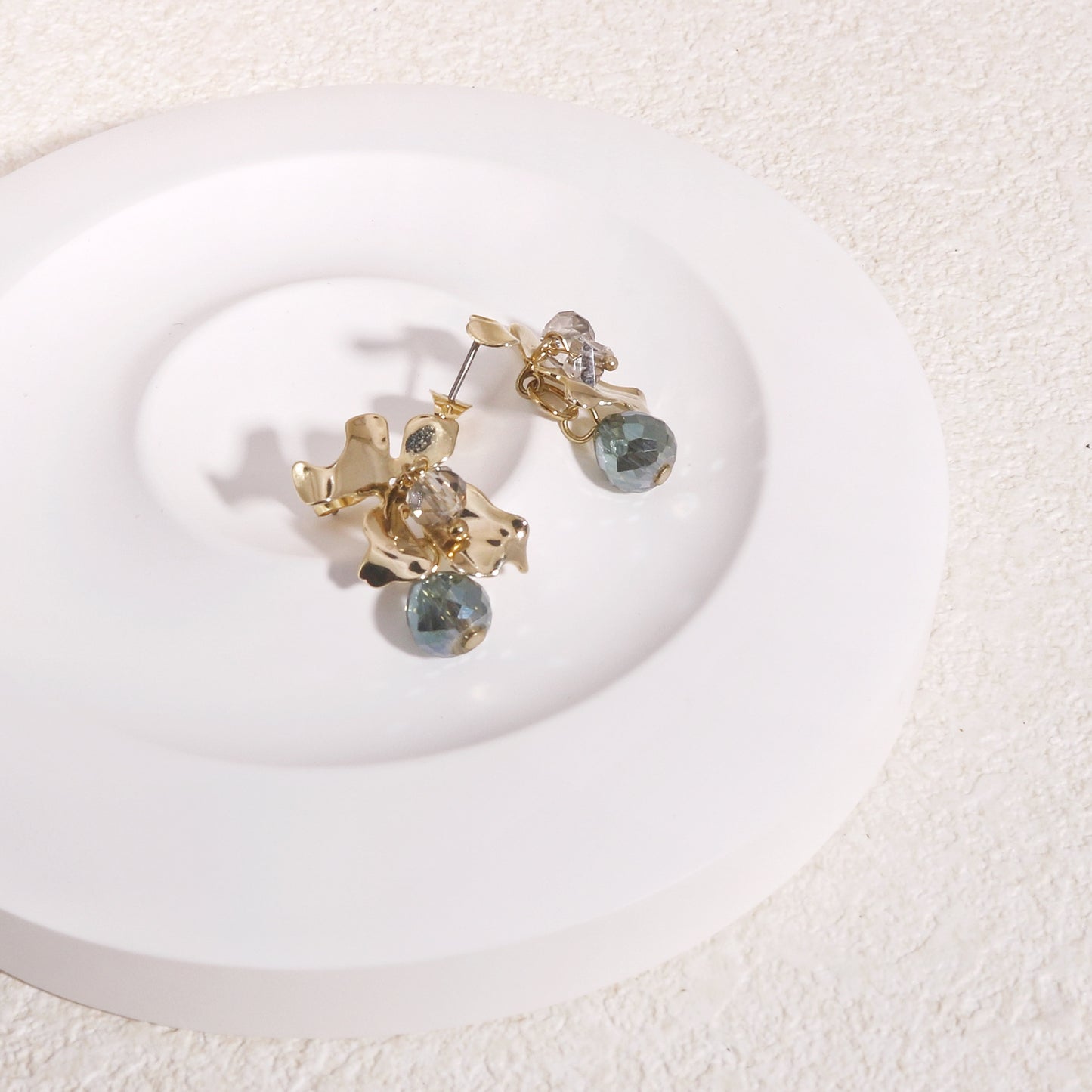 Victoria Elegant Statement Fleur-De-Lis Crystal Earrings