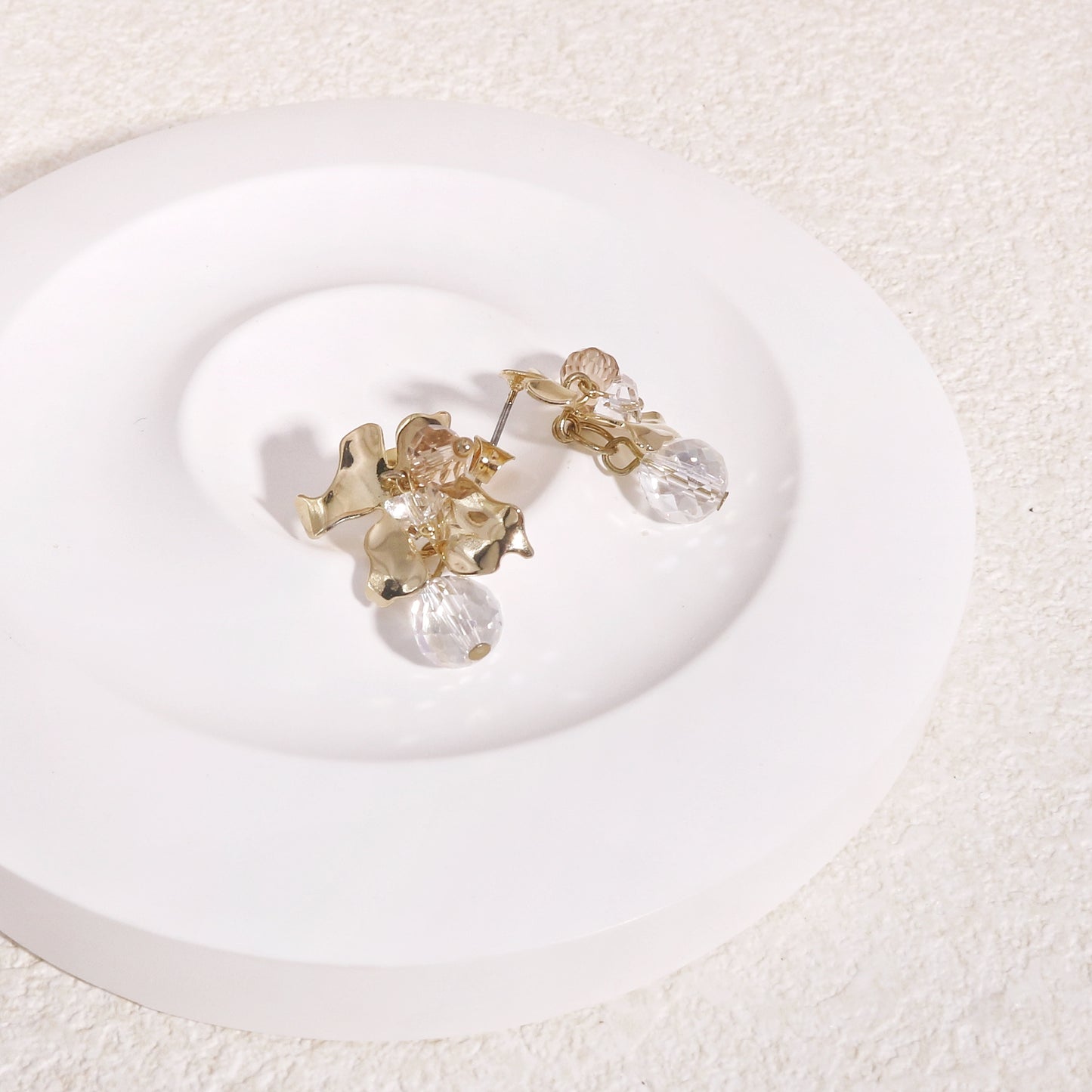 Victoria Elegant Statement Fleur-De-Lis Crystal Earrings