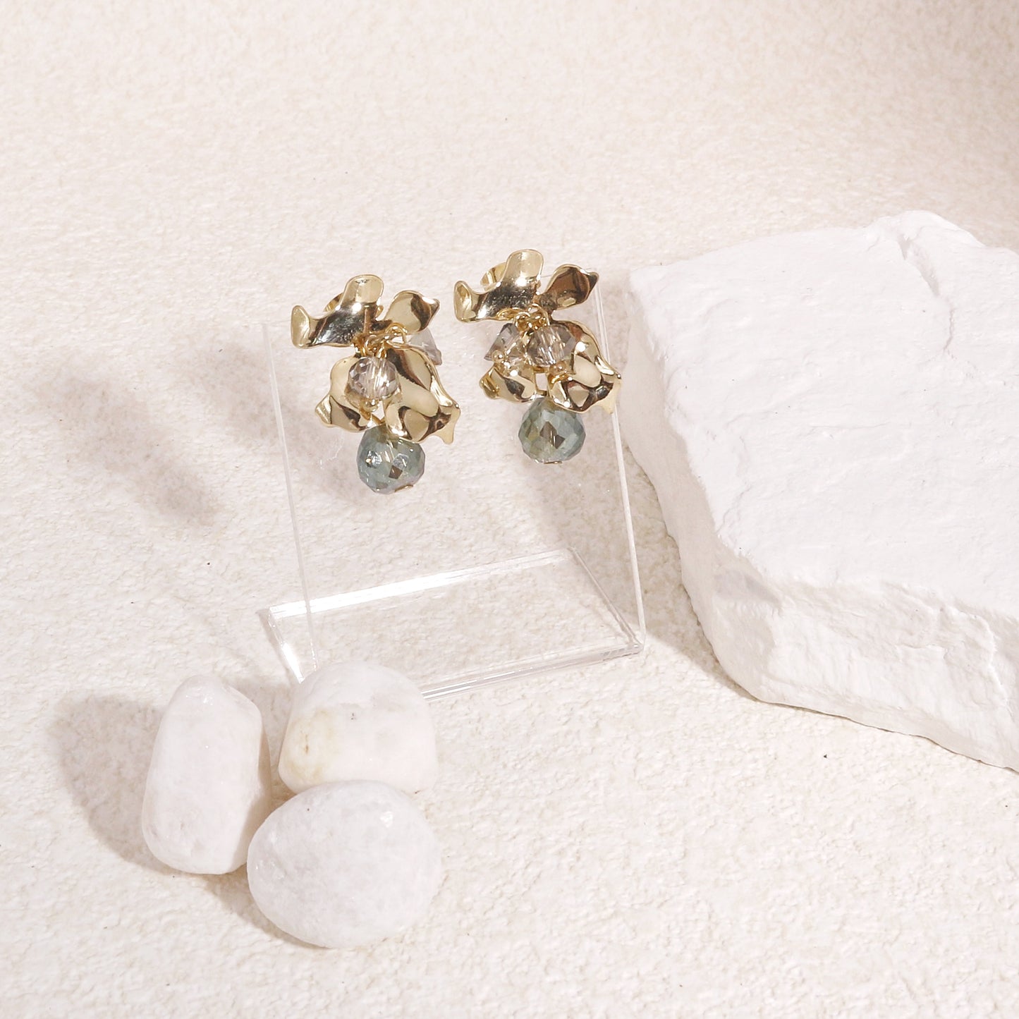 Victoria Elegant Statement Fleur-De-Lis Crystal Earrings