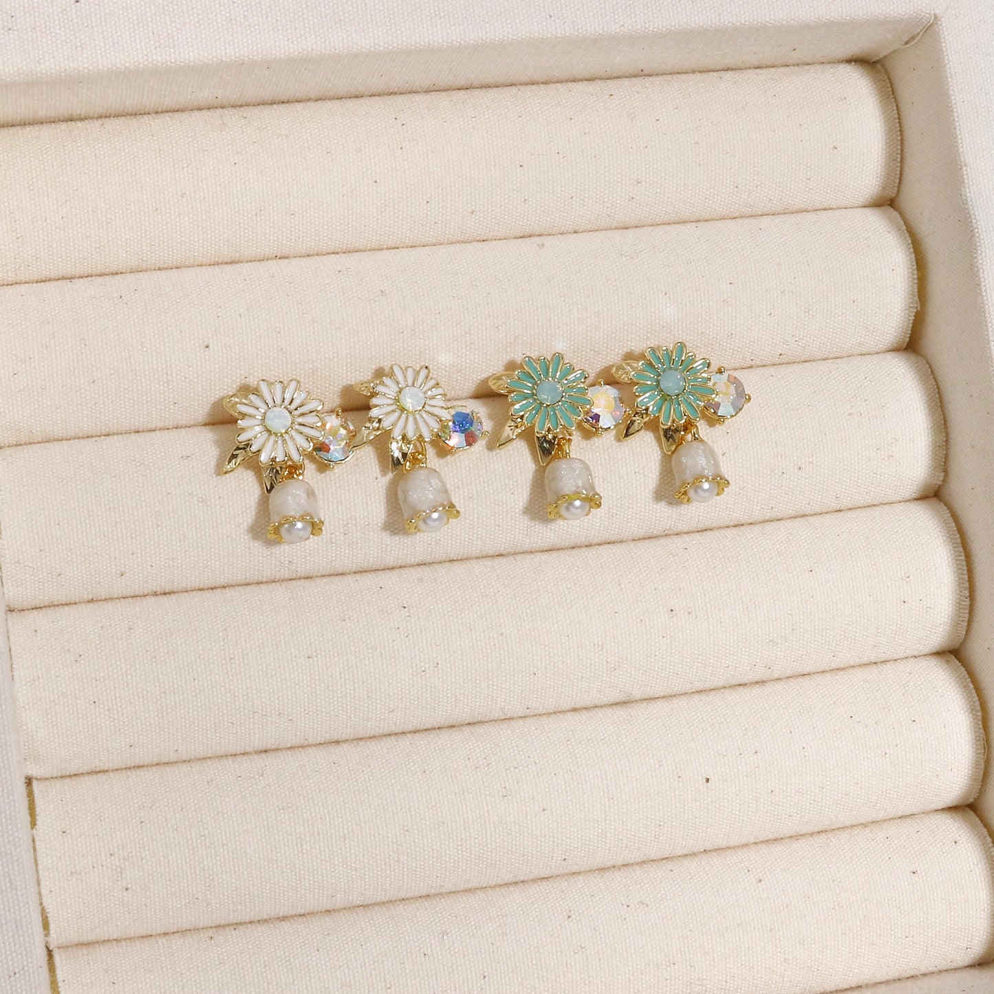 Connelly Dainty Floral Handpainted Dangle Earrings