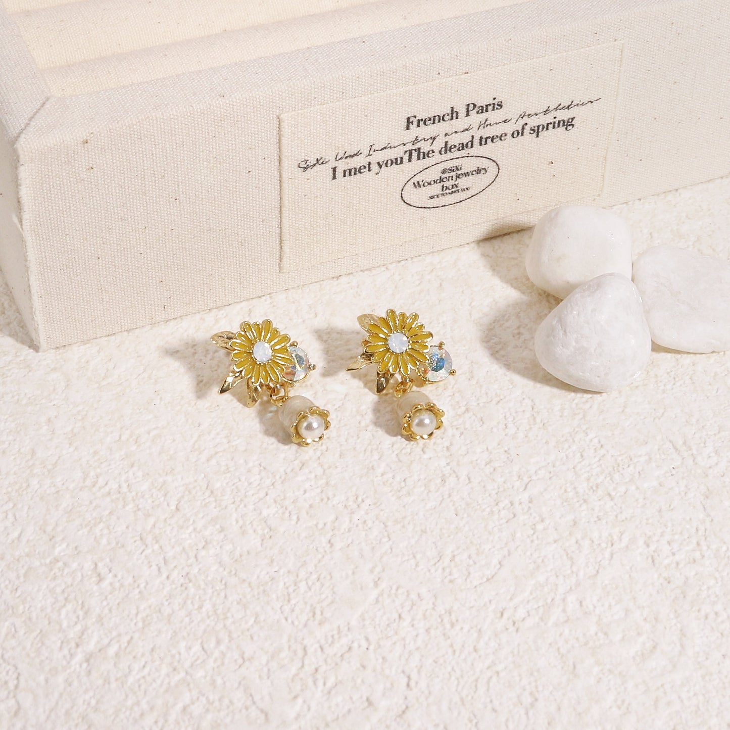 Marina Canary Yellow Floral Dangle Earrings