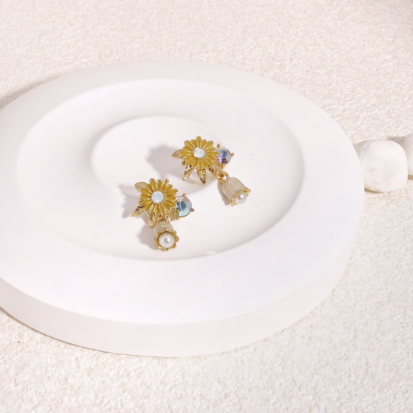 Marina Canary Yellow Floral Dangle Earrings
