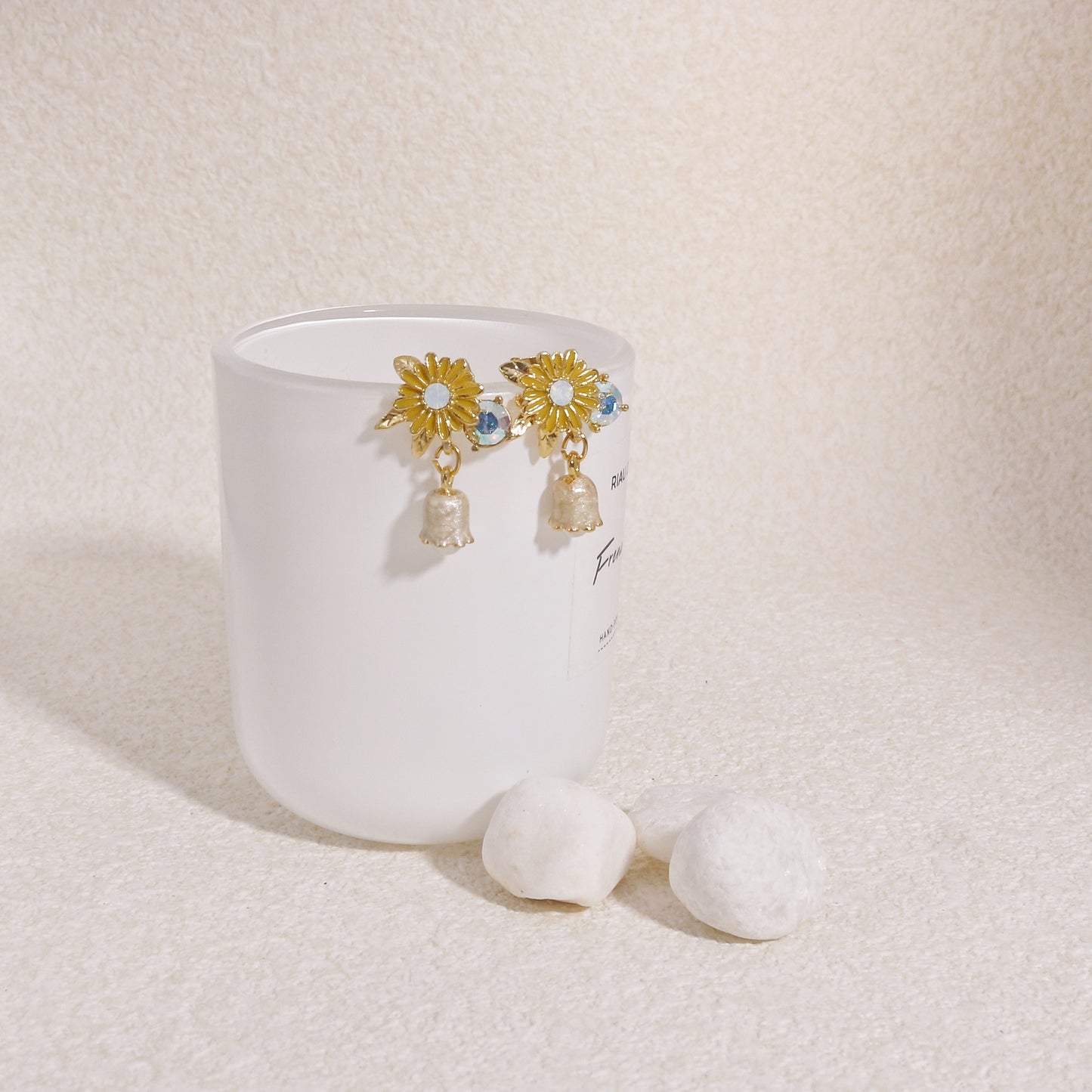 Marina Canary Yellow Floral Dangle Earrings